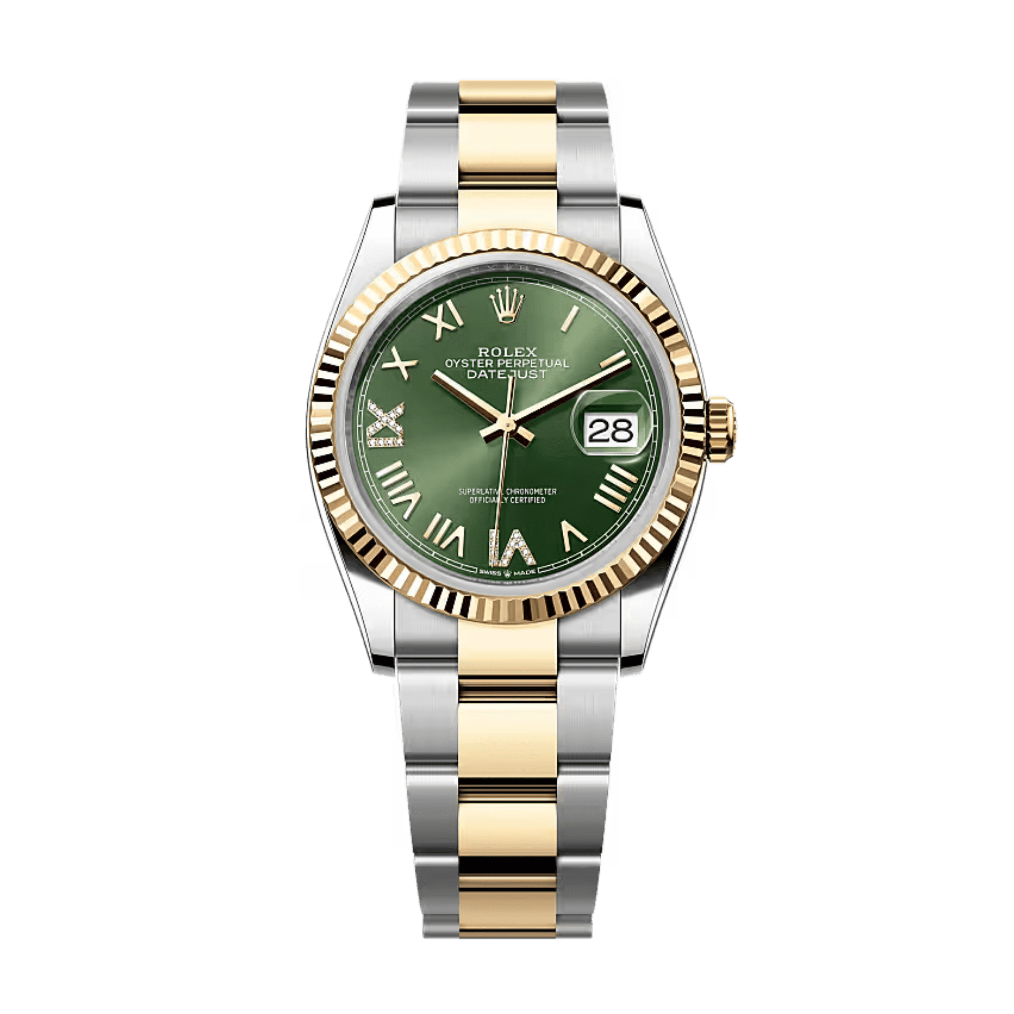 Image of Datejust Yellow Gold & Steel Green Dial 36mm