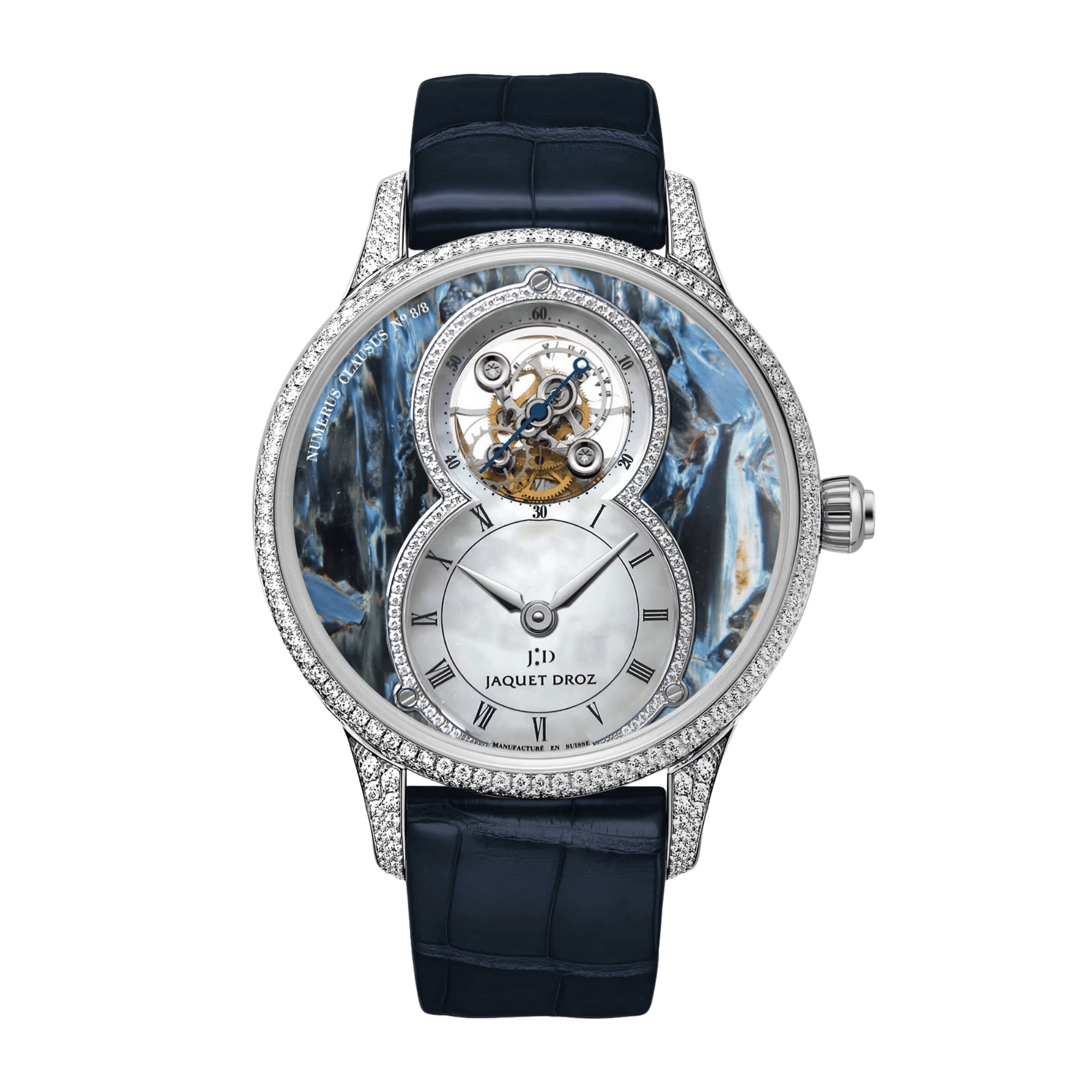 Image of Grande Seconde Tourbillon White Gold Diamond Blue Pietersite Dial 39mm