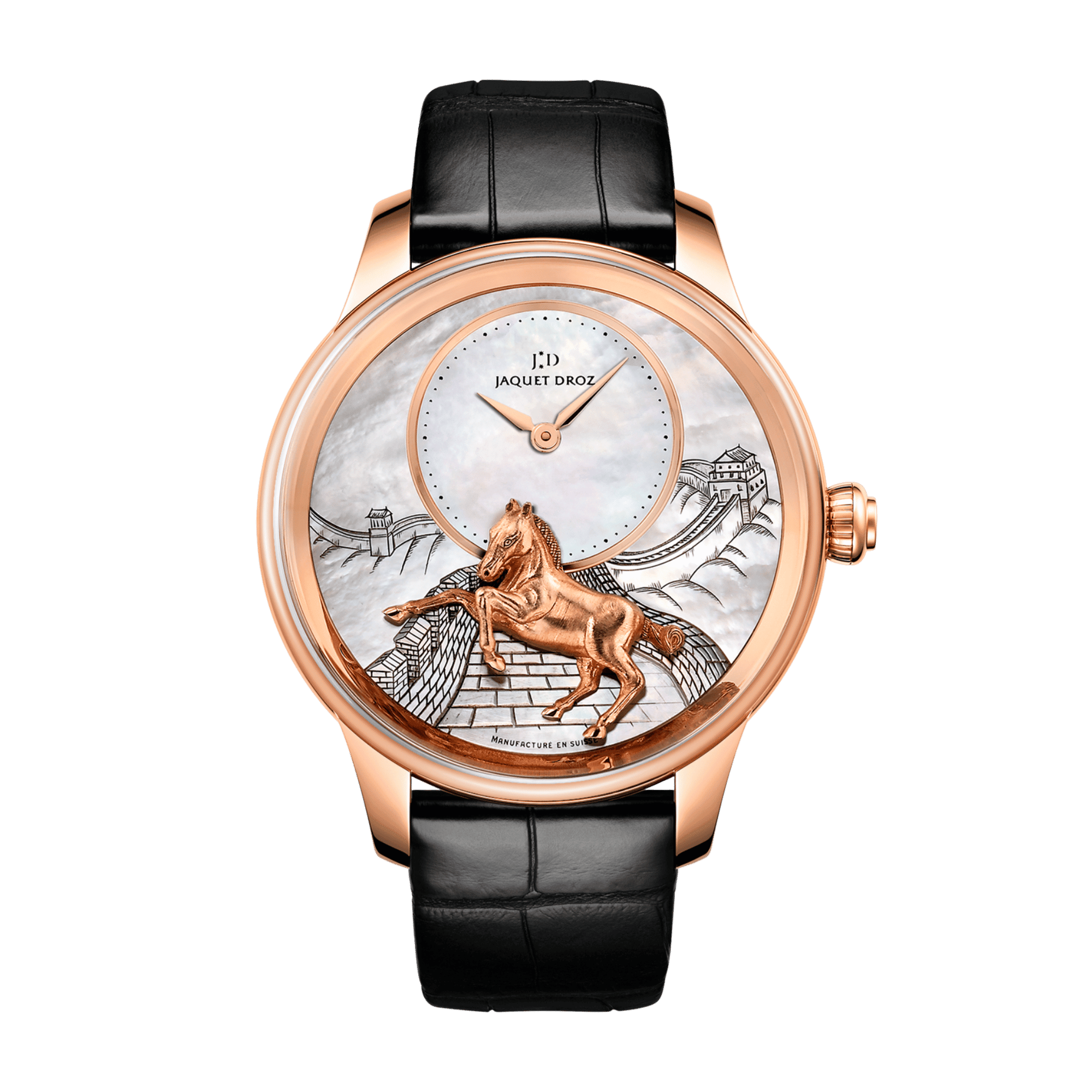 Image of Petite Heure Minute "Relief Horse" Rose Gold Mother of Pearl Dial 41mm