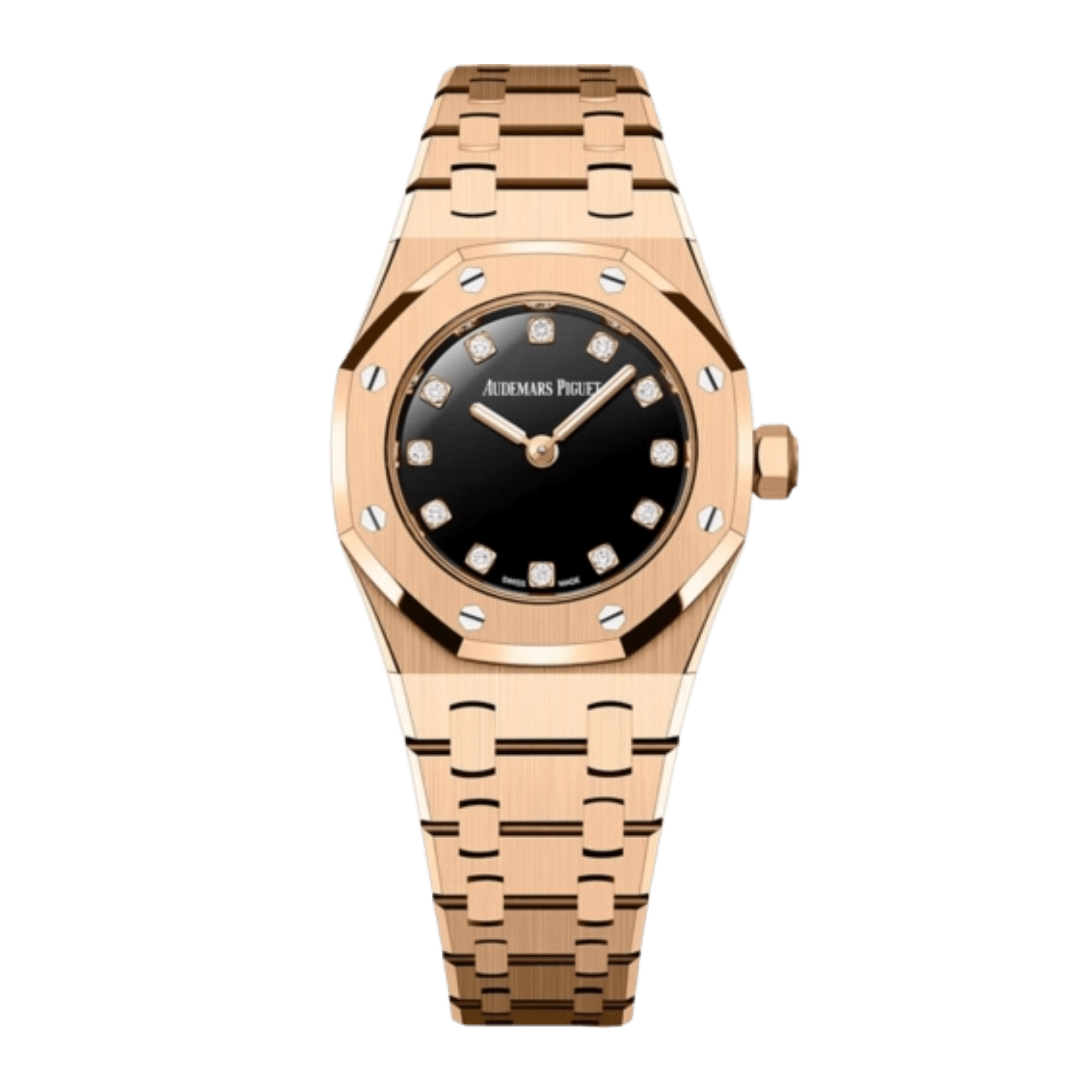 Image of Royal Oak Mini Quartz Rose Gold Black Onyx Dial 23mm