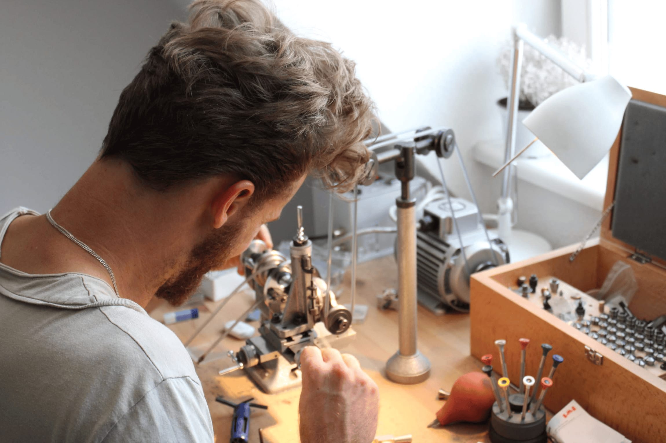 Peter at his workshop in Cologne Photo: Peter E. Glomb