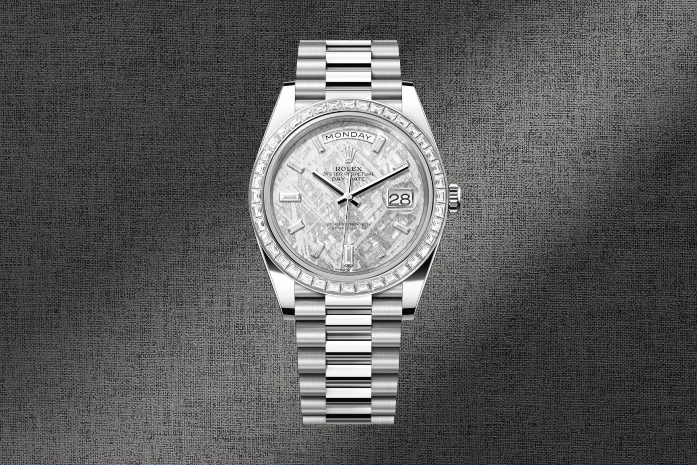 Rolex Day-Date 40 Platinum Diamond Meteorite Dial