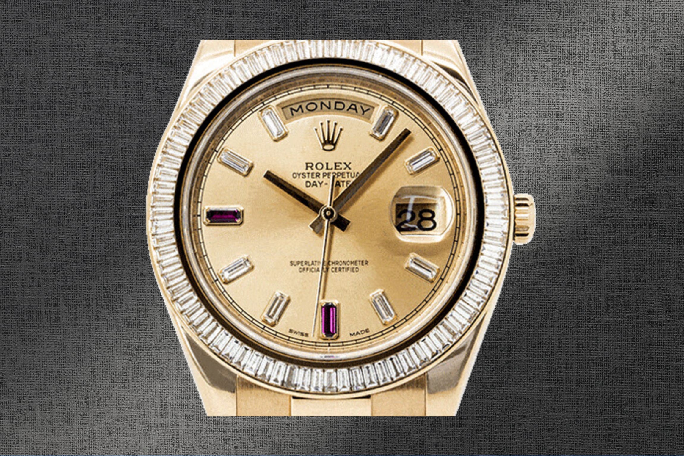 Rolex Day-Date 41 Yellow Gold Diamond Champagne Dial