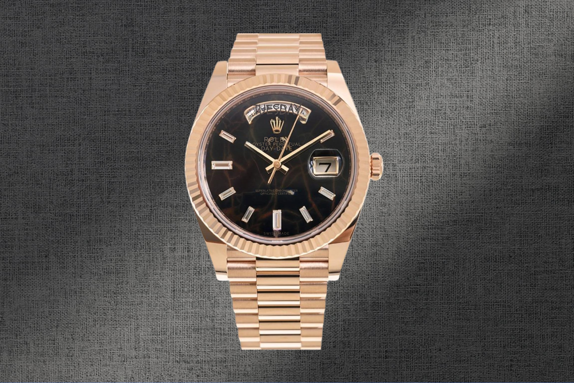 Rolex Day-Date 40 Rose Gold Eisenkiesel Dial