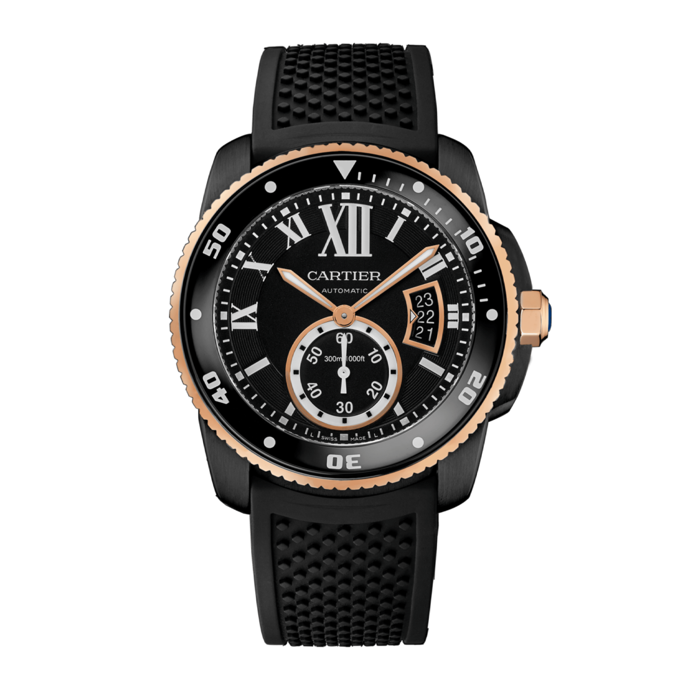 Calibre de Cartier Rose Gold & Steel Black Dial 42mm Product Image