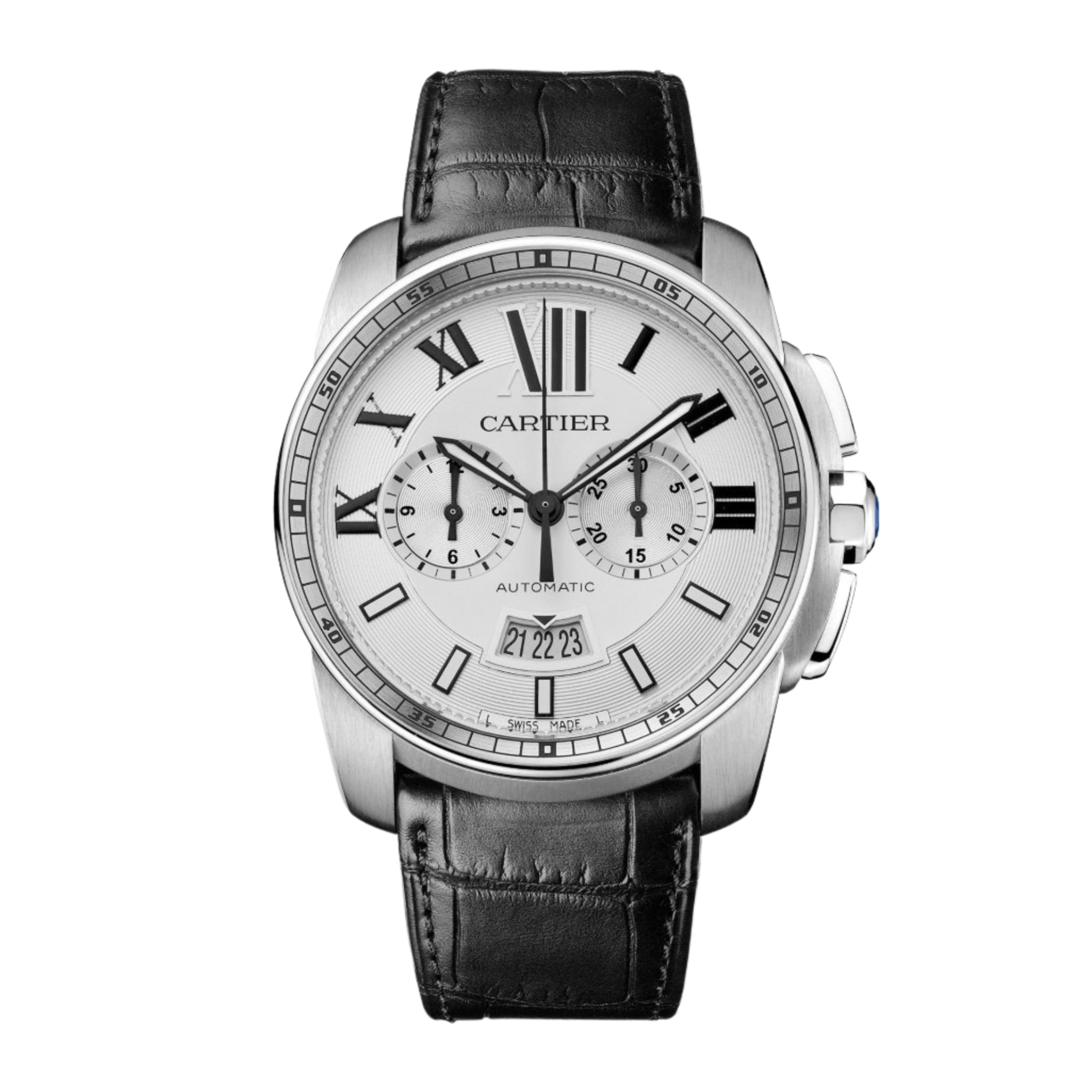 Calibre de Cartier Chronograph Steel Silver Dial 42mm Product Image