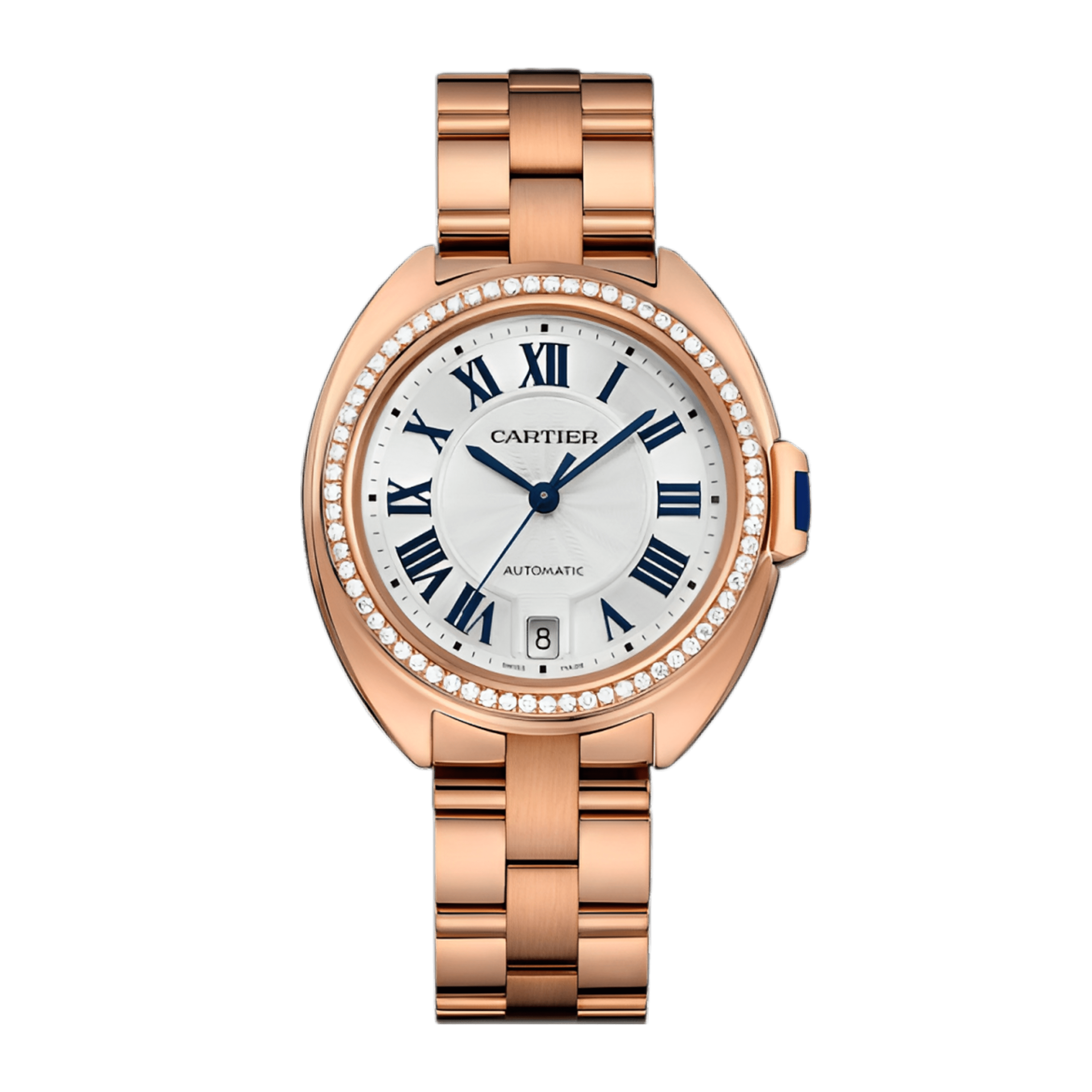 Clé de Cartier Rose Gold Diamond Silver Dial 35mm Product Image