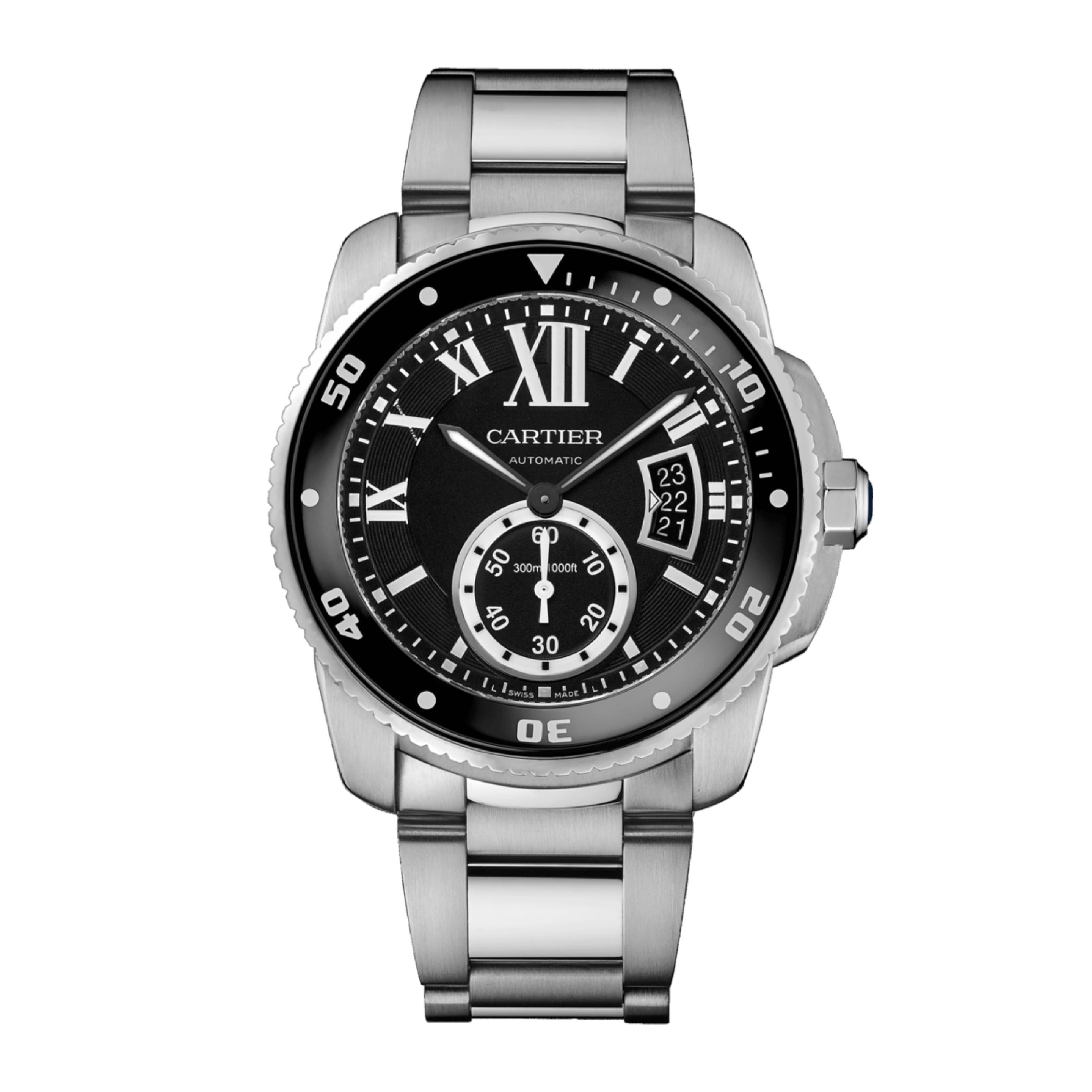 Calibre de Cartier Steel Black Dial 42mm Product Image