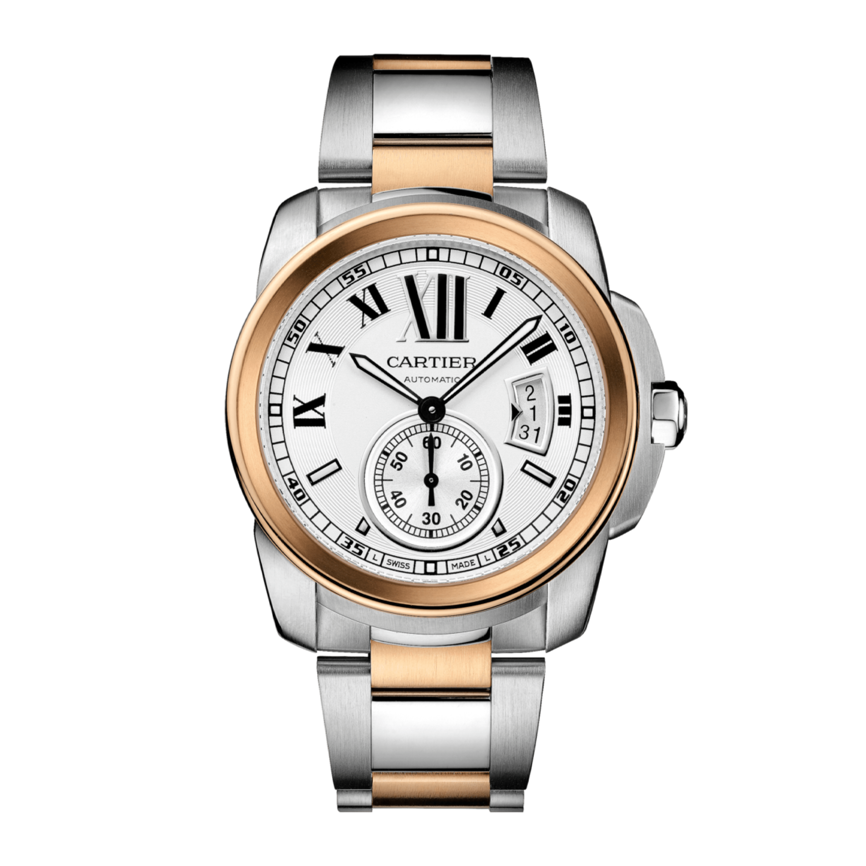 Calibre de Cartier Rose Gold & Steel Silver Dial 42mm Product Image