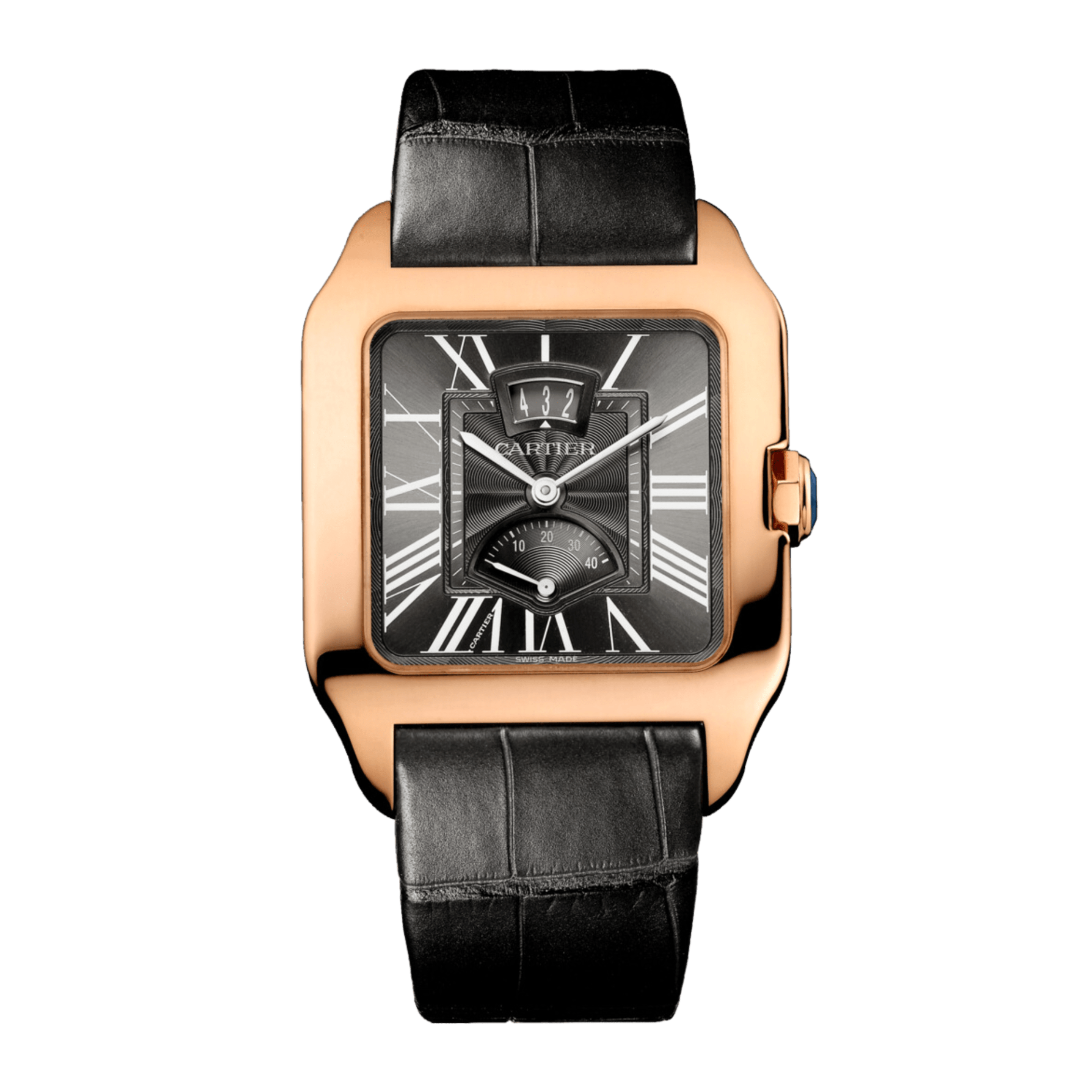 Santos-Dumont Santos Dumont Power Reserve Rose Gold Grey Dial 38mm Product Image