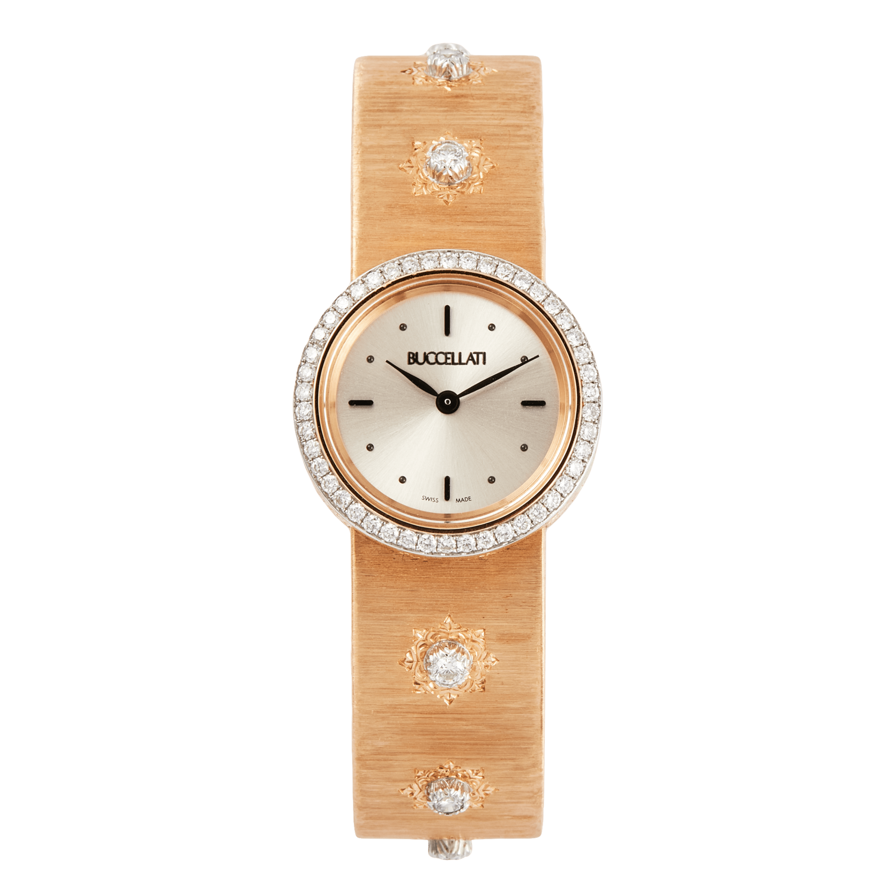 Buccellati Marci Rose Gold Diamond Mother of Pearl Dial 24mm