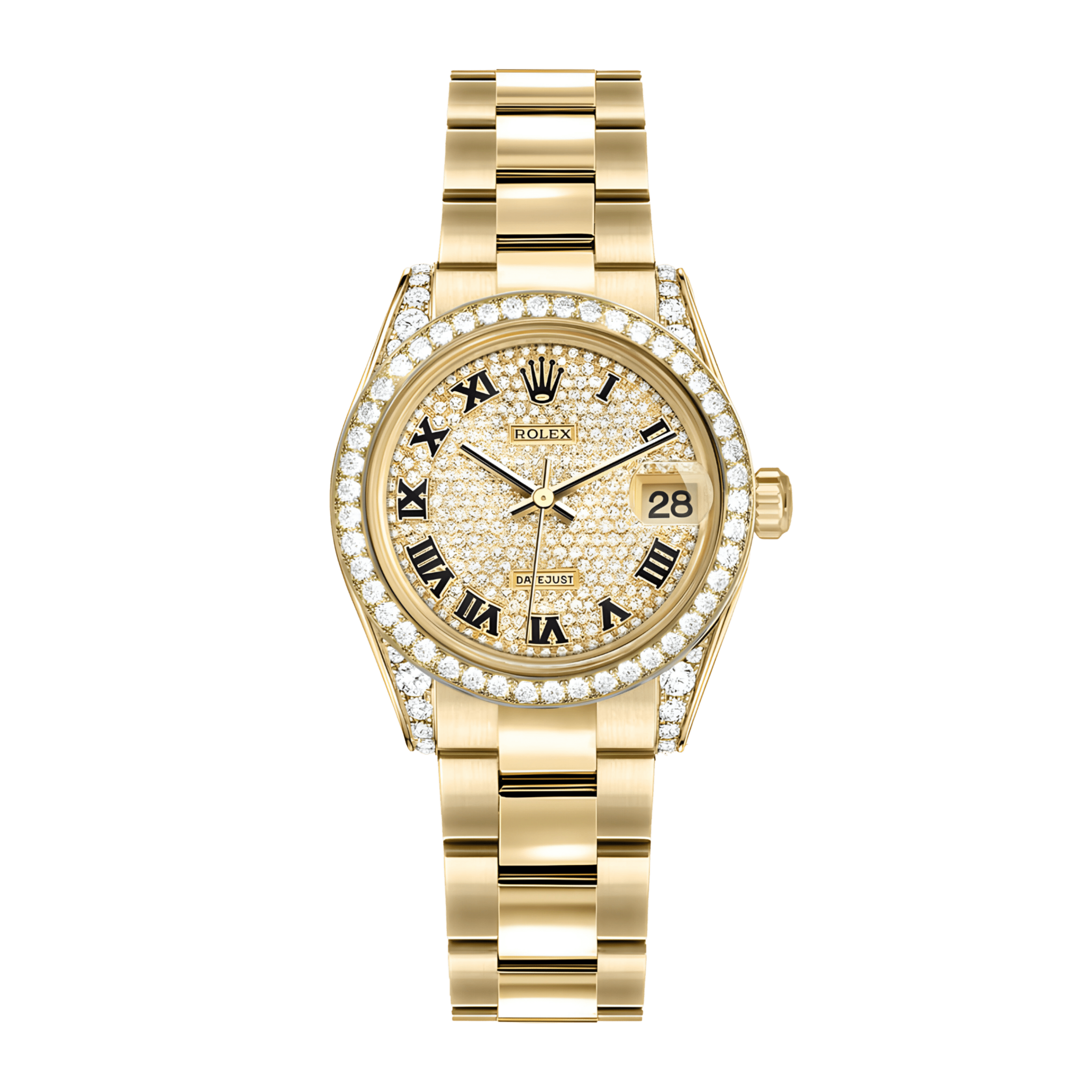Rolex Datejust Yellow Gold Diamond Paved Dial 31mm 178158-0084