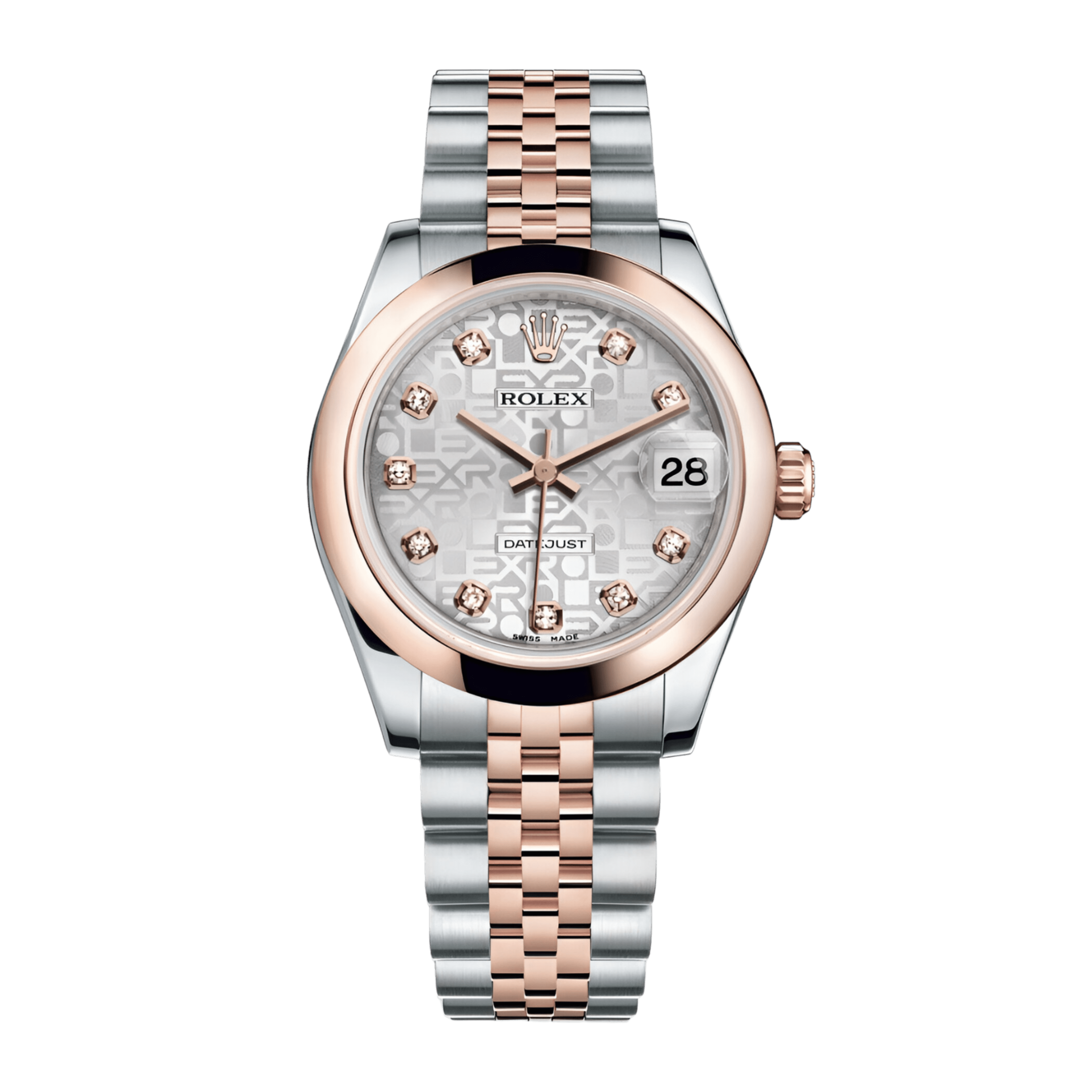Datejust Rose Gold & Steel Jubilee Silver Computer Dial 31mm Product Image
