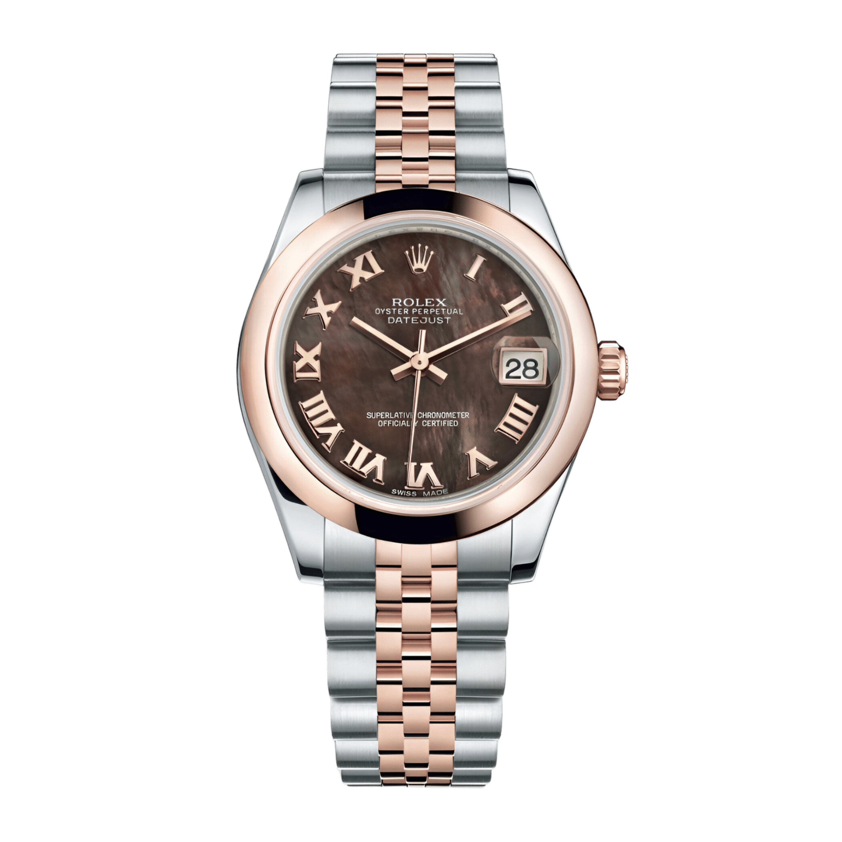 Datejust Rose Gold & Steel Jubilee Black Mother of Pearl Dial 31mm Product Image