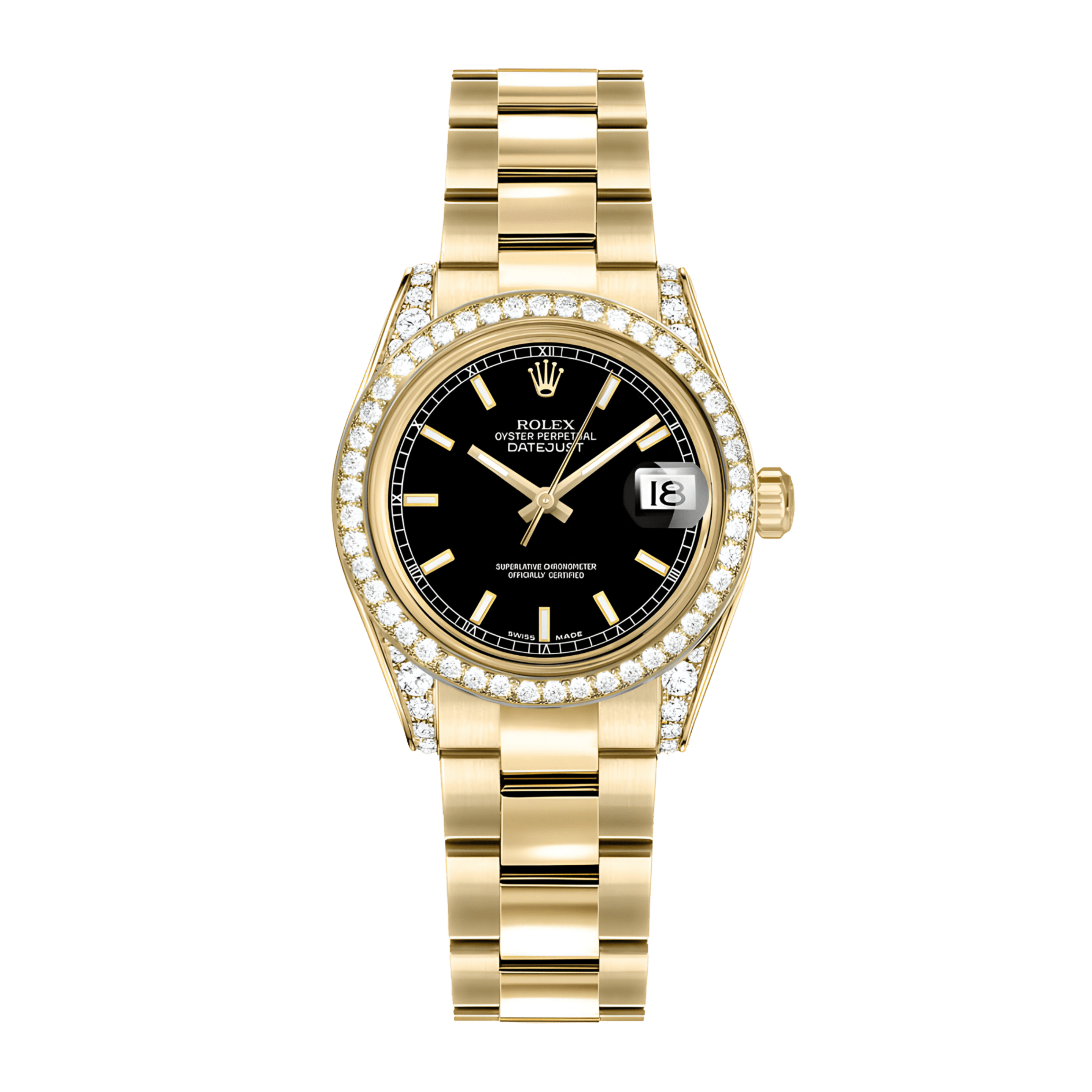 Datejust Yellow Gold Diamond Black Dial 31mm Product Image