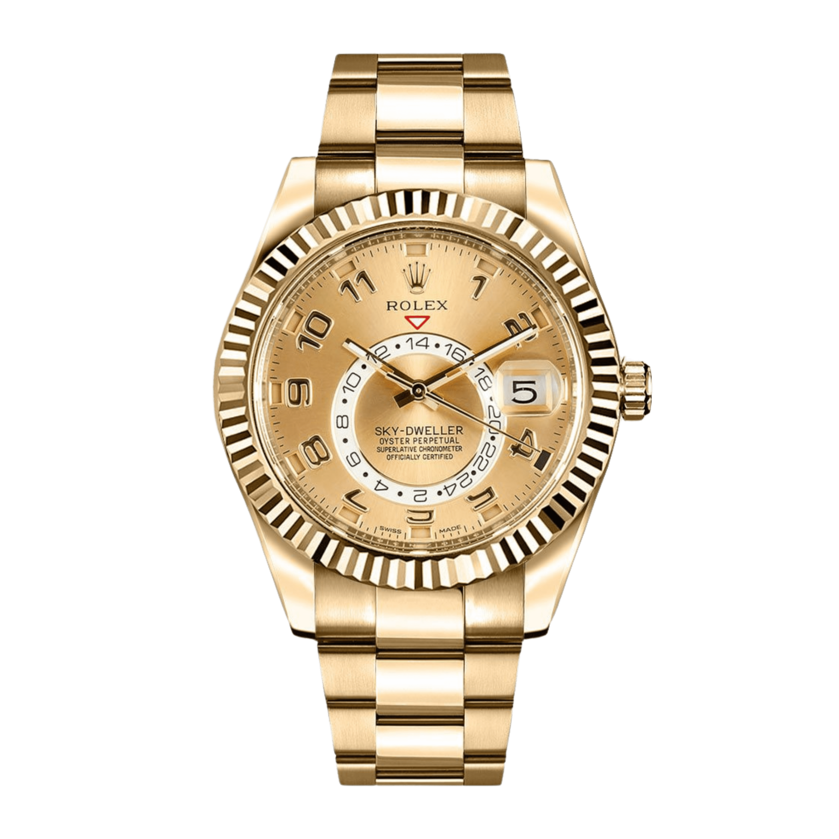 8日セール【GOODSQUISH】BADLANDS GOLD シュシュ ゴールド Rolex Sky-Dweller Yellow Gold Champagne Dial 42mm 326938-0002