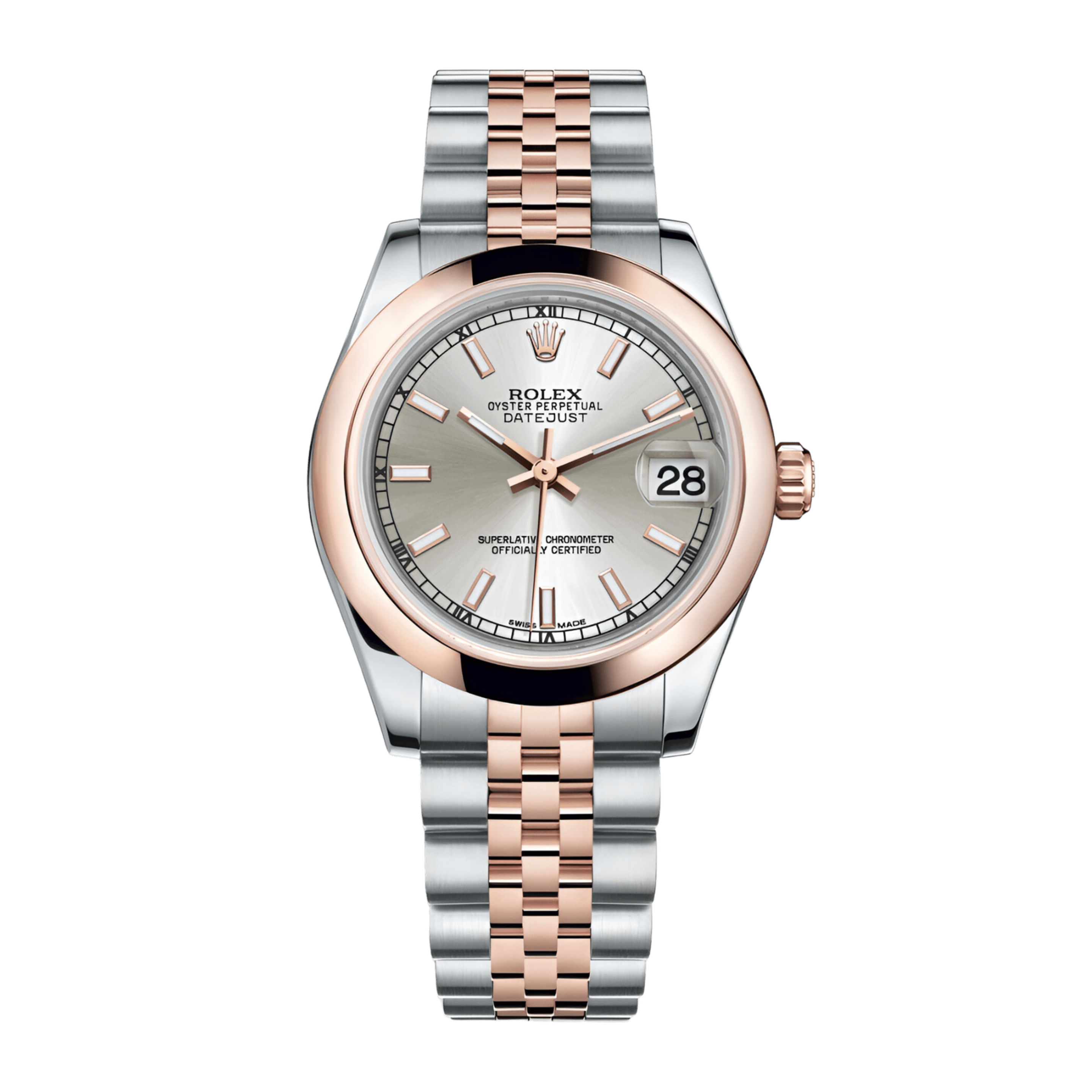 Datejust Rose Gold & Steel Jubilee Silver Dial 31mm Product Image