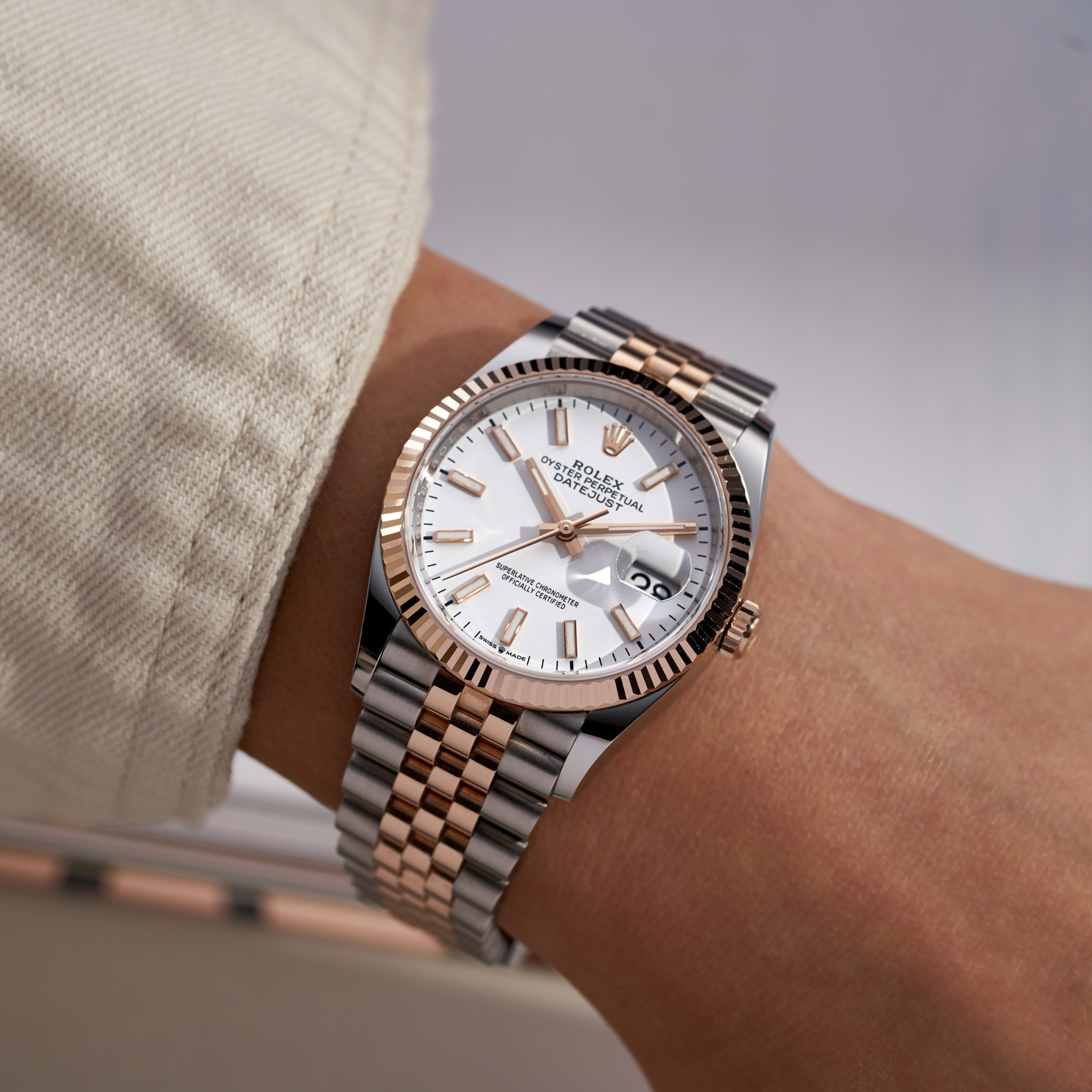 Datejust Rose Gold & Steel White Dial 36mm Product Image