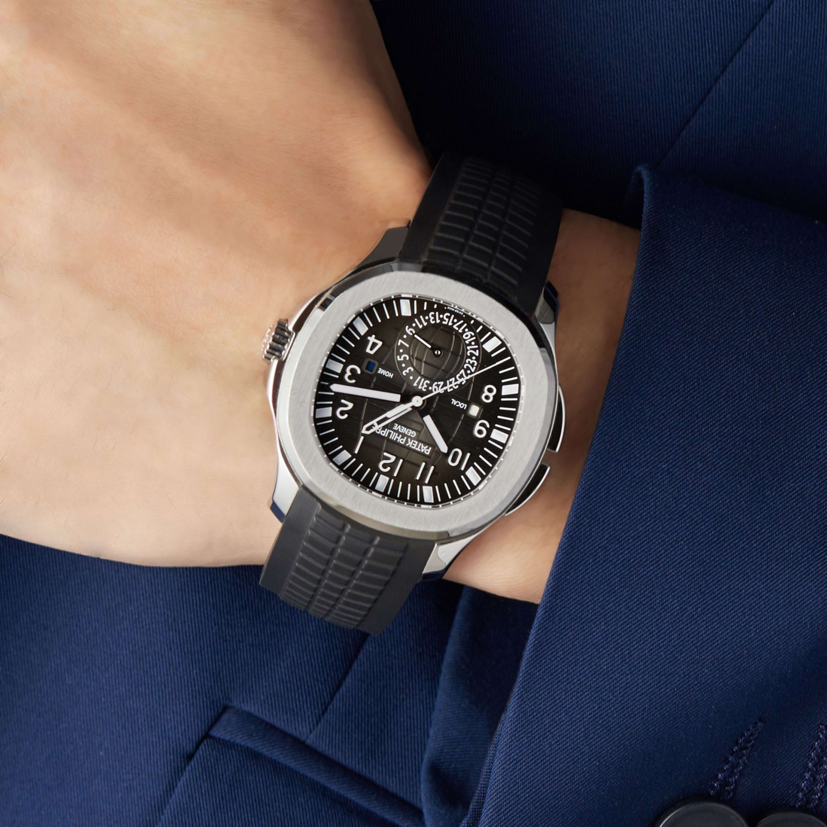Aquanaut Travel Time Steel Black Dial 40mm Product Image