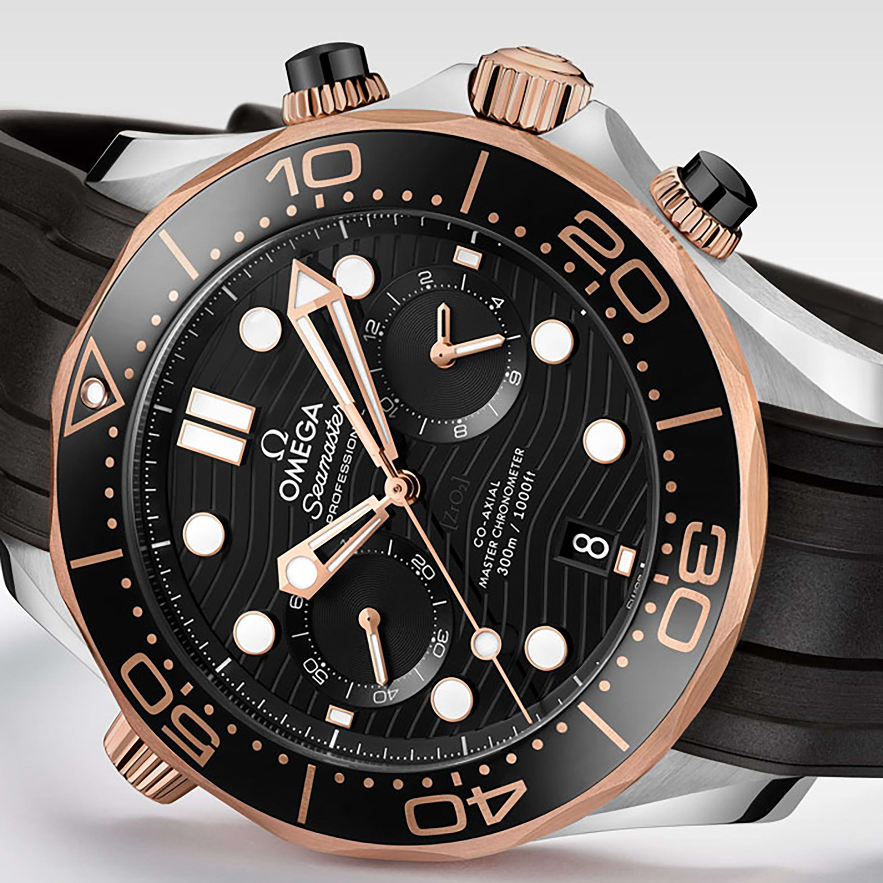 Seamaster Diver 300m Chronograph Rose Gold & Steel Black Dial 44mm Product Image