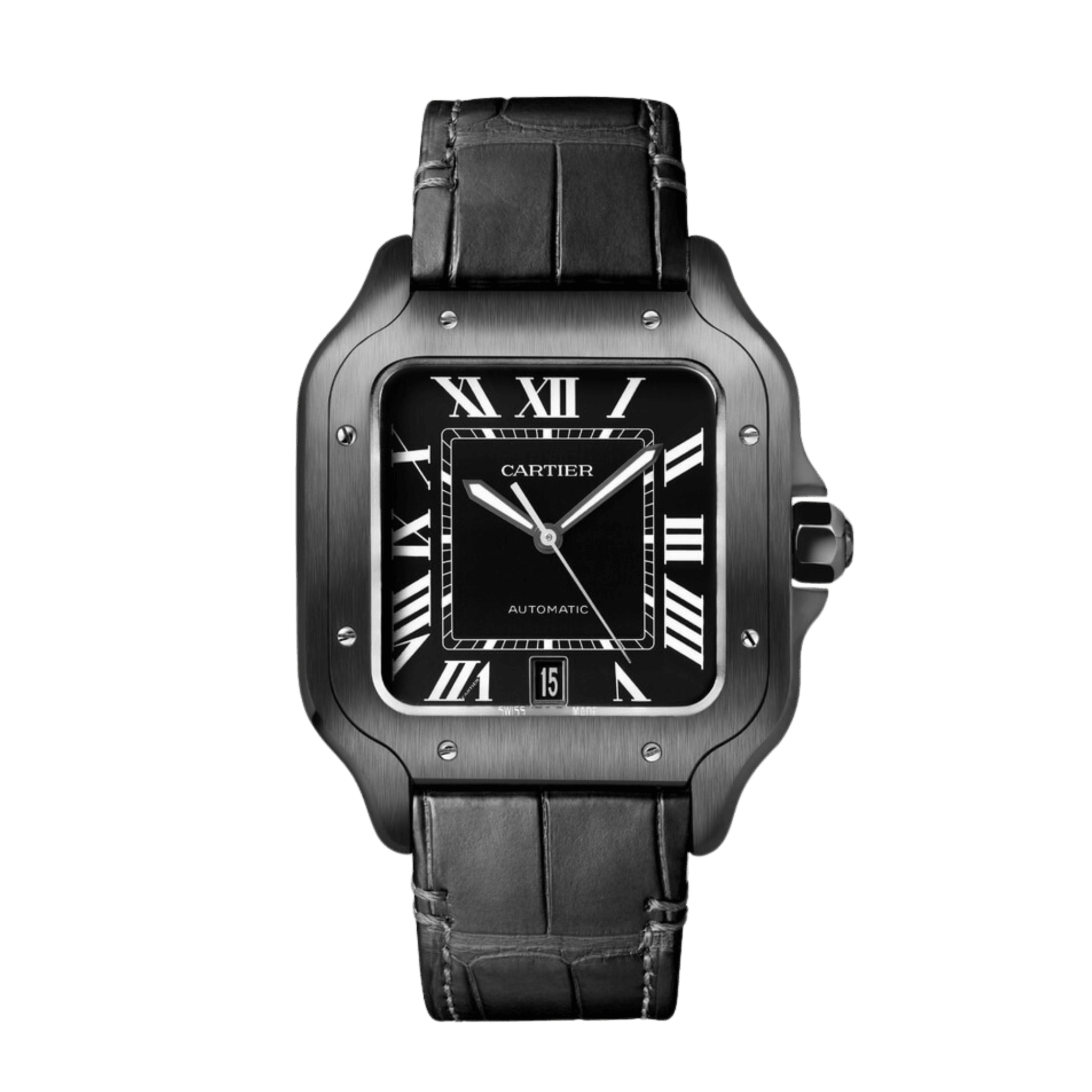 Santos de Cartier Steel Black Dial 39mm Product Image
