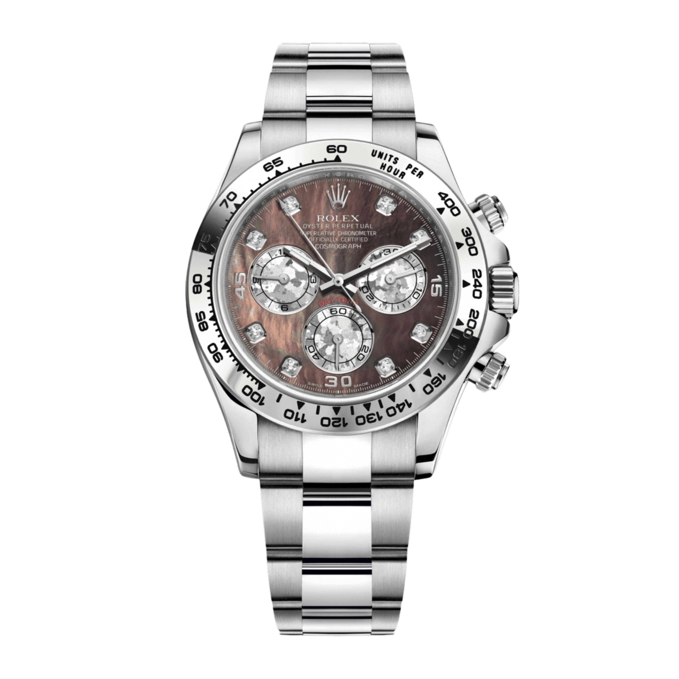 Rolex Daytona White Gold Black Mother of Pearl Dial 40mm 116509