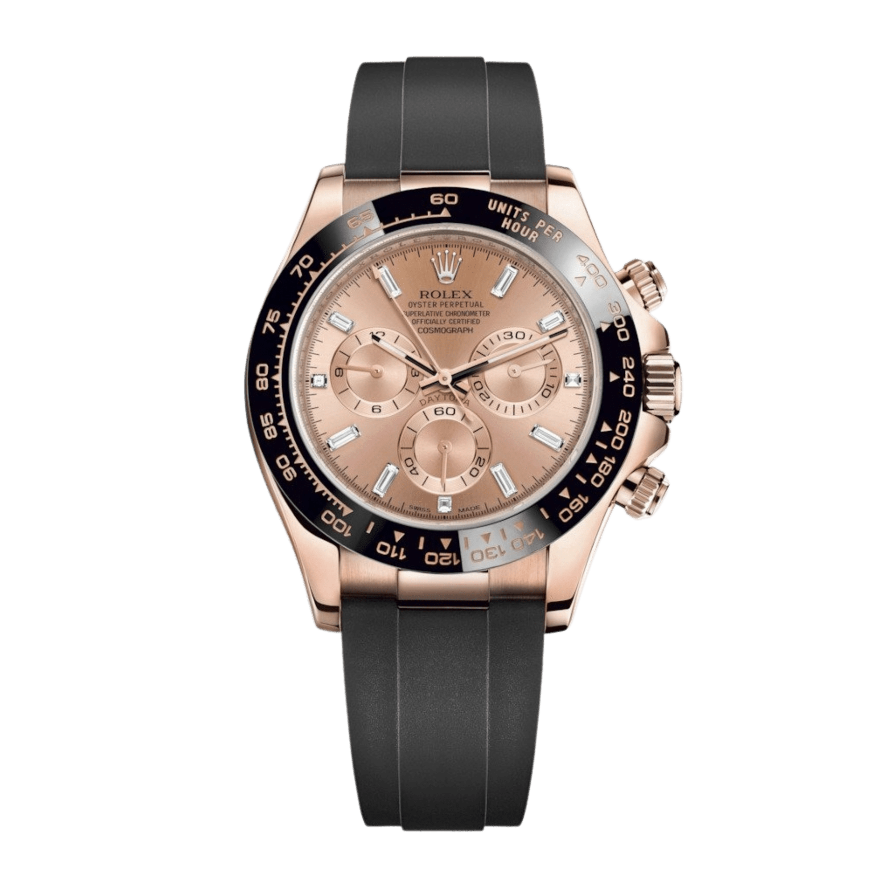 Daytona Rose Gold Baguette Oysterflex Pink Dial 40mm Product Image