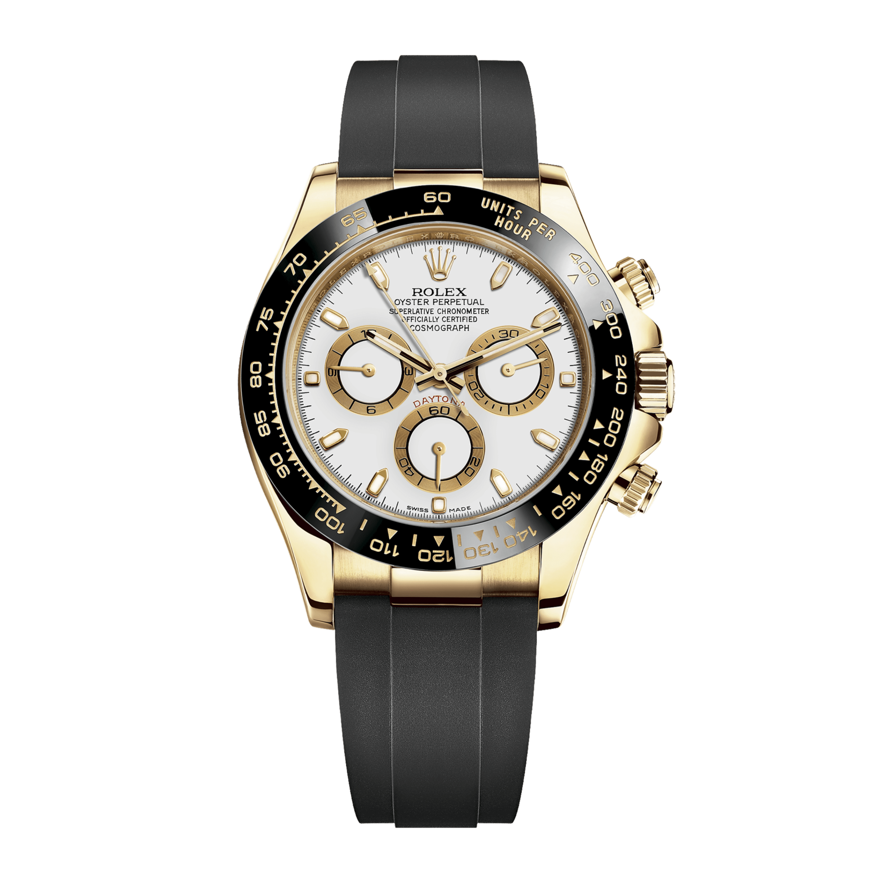 Rolex Daytona Yellow Gold Oysterflex White Dial 40mm 116518LN-0041