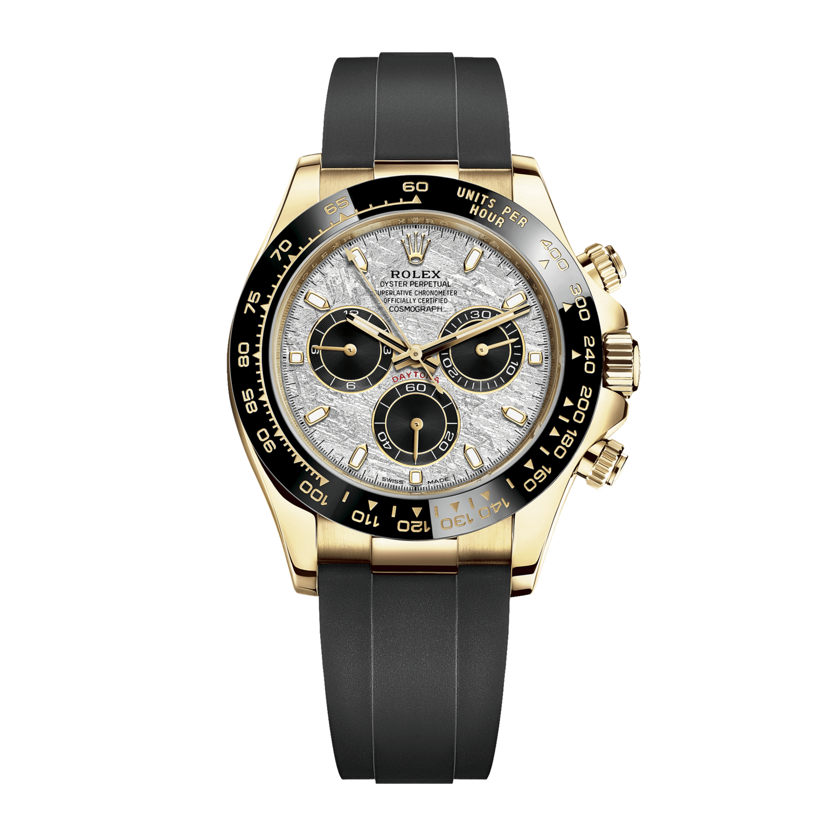 Rolex Daytona Yellow Gold Oysterflex Meteorite Dial 40mm 116518LN