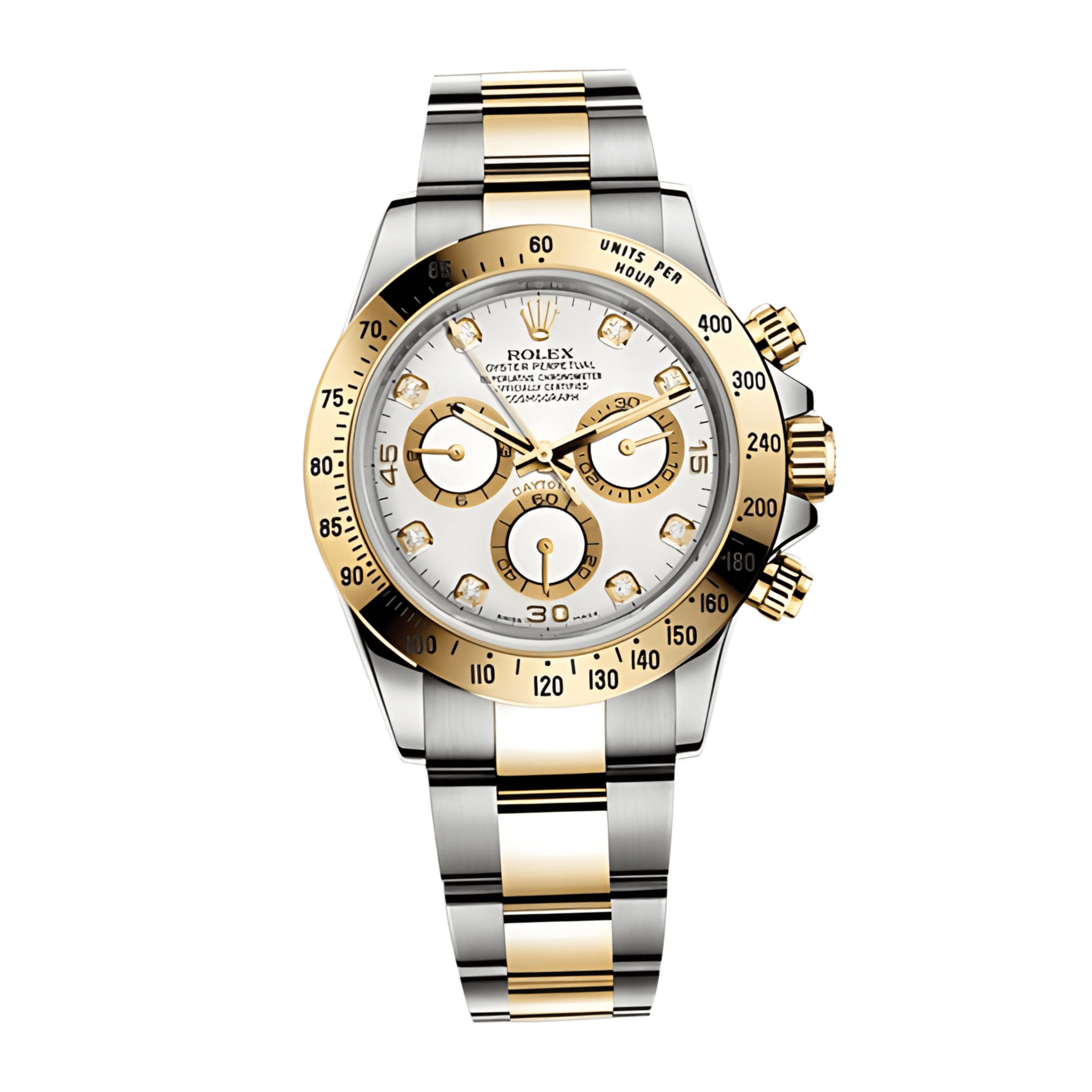 Rolex Daytona Yellow Gold & Steel White Dial 40mm 116523-0057
