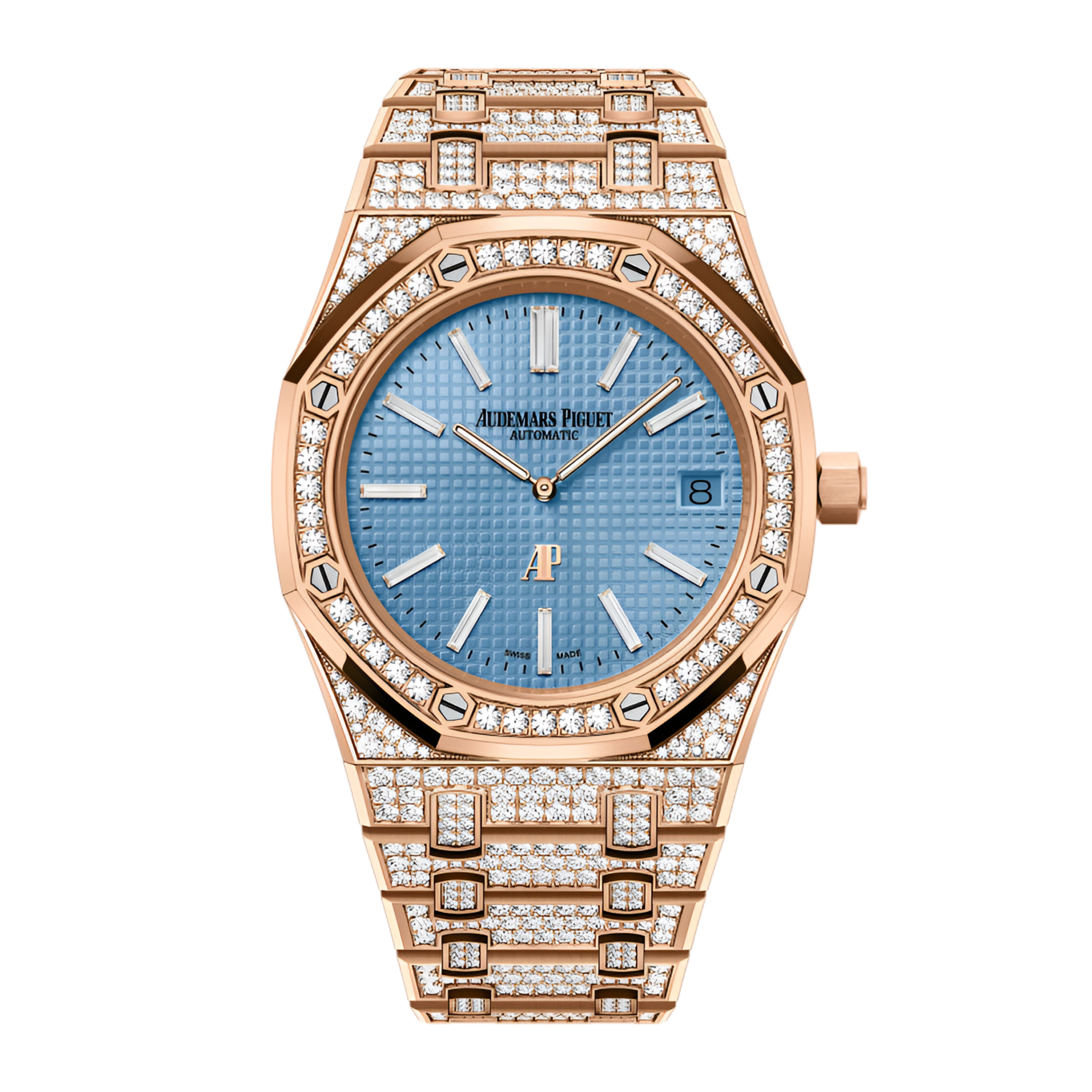 Audemars Piguet Royal Oak Extra-Thin Rose Gold Diamond Blue Dial
