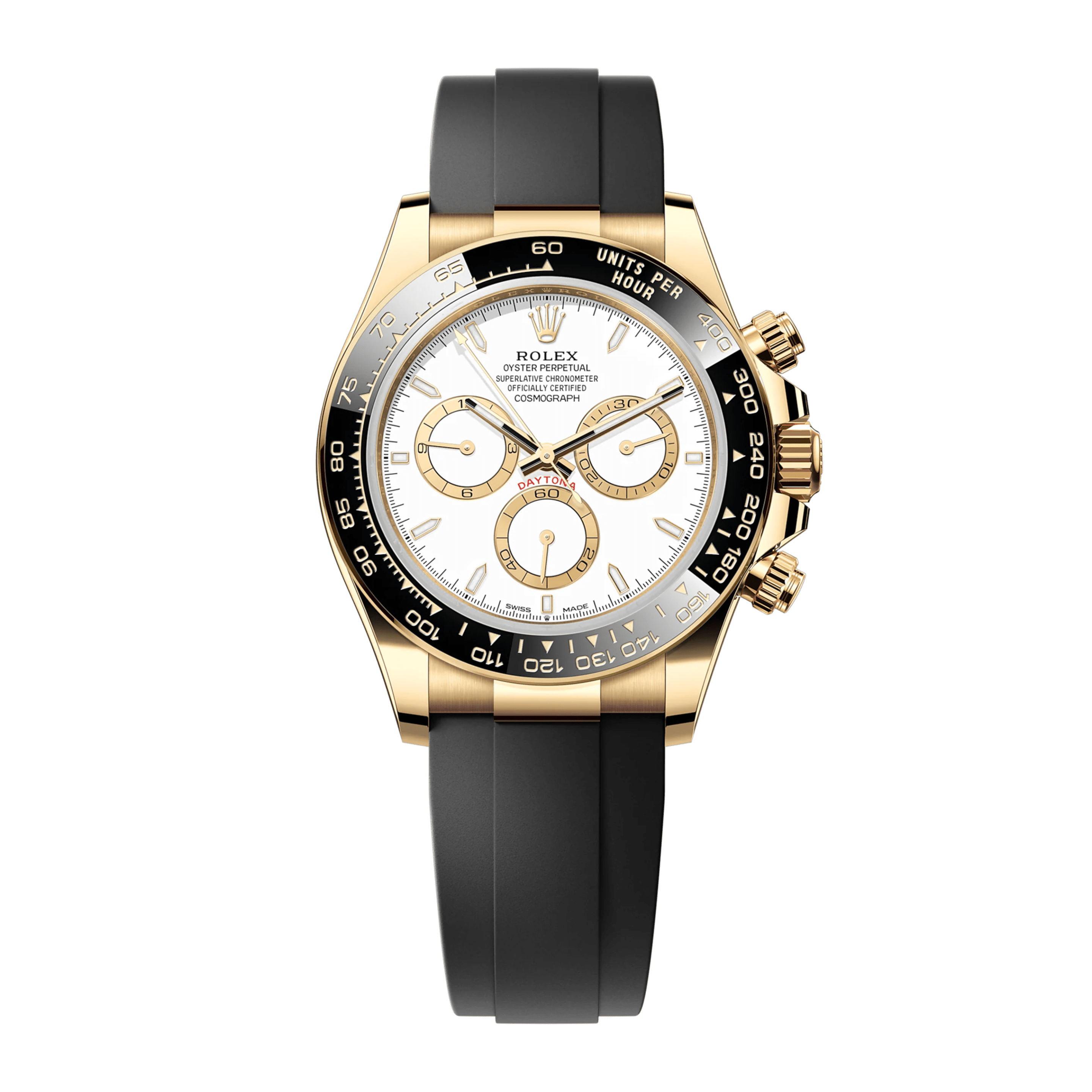 Rolex Daytona Yellow Gold Oysterflex White Dial 40mm 126518LN-0002
