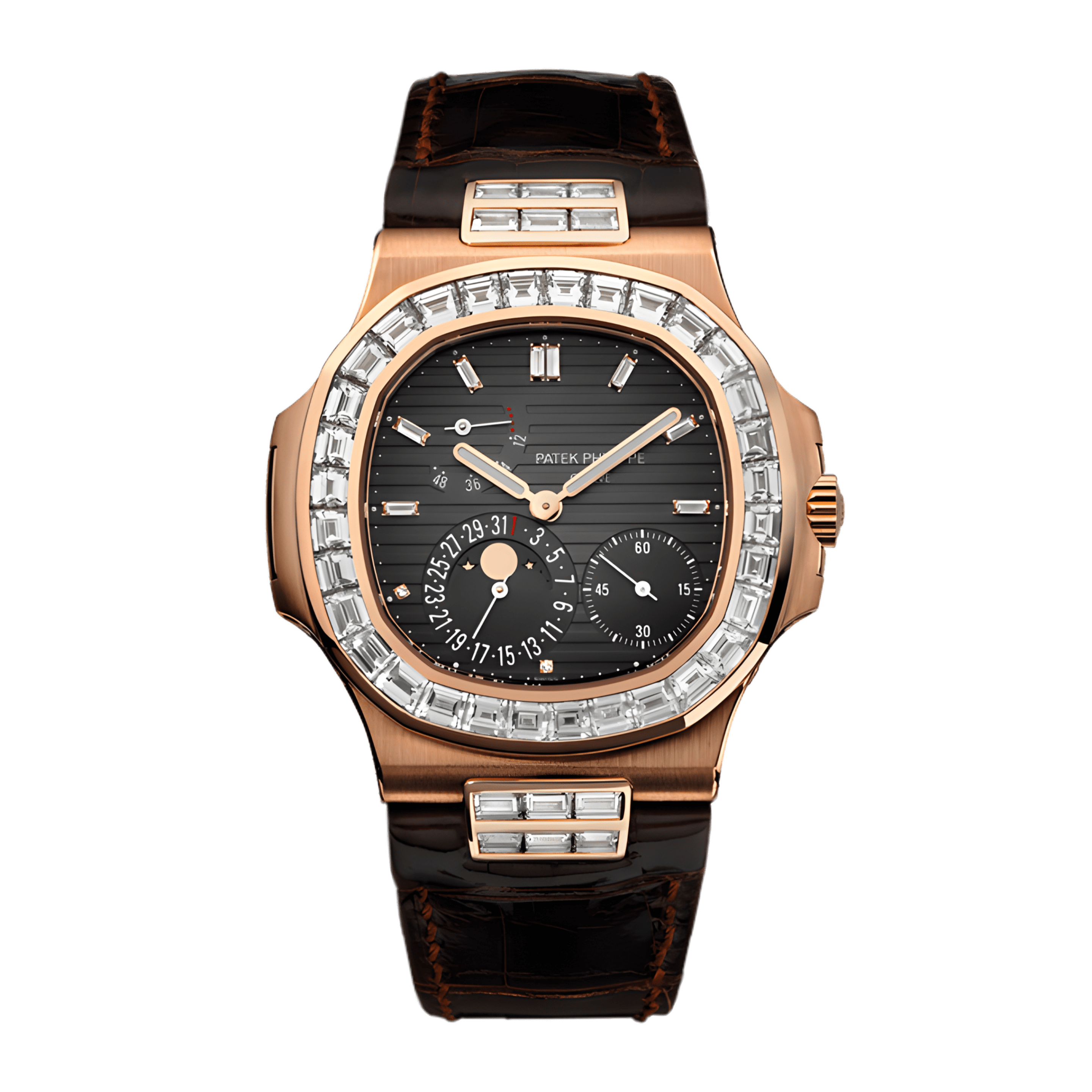 Nautilus Moonphase Rose Gold Diamond Black Dial 40mm Product Image