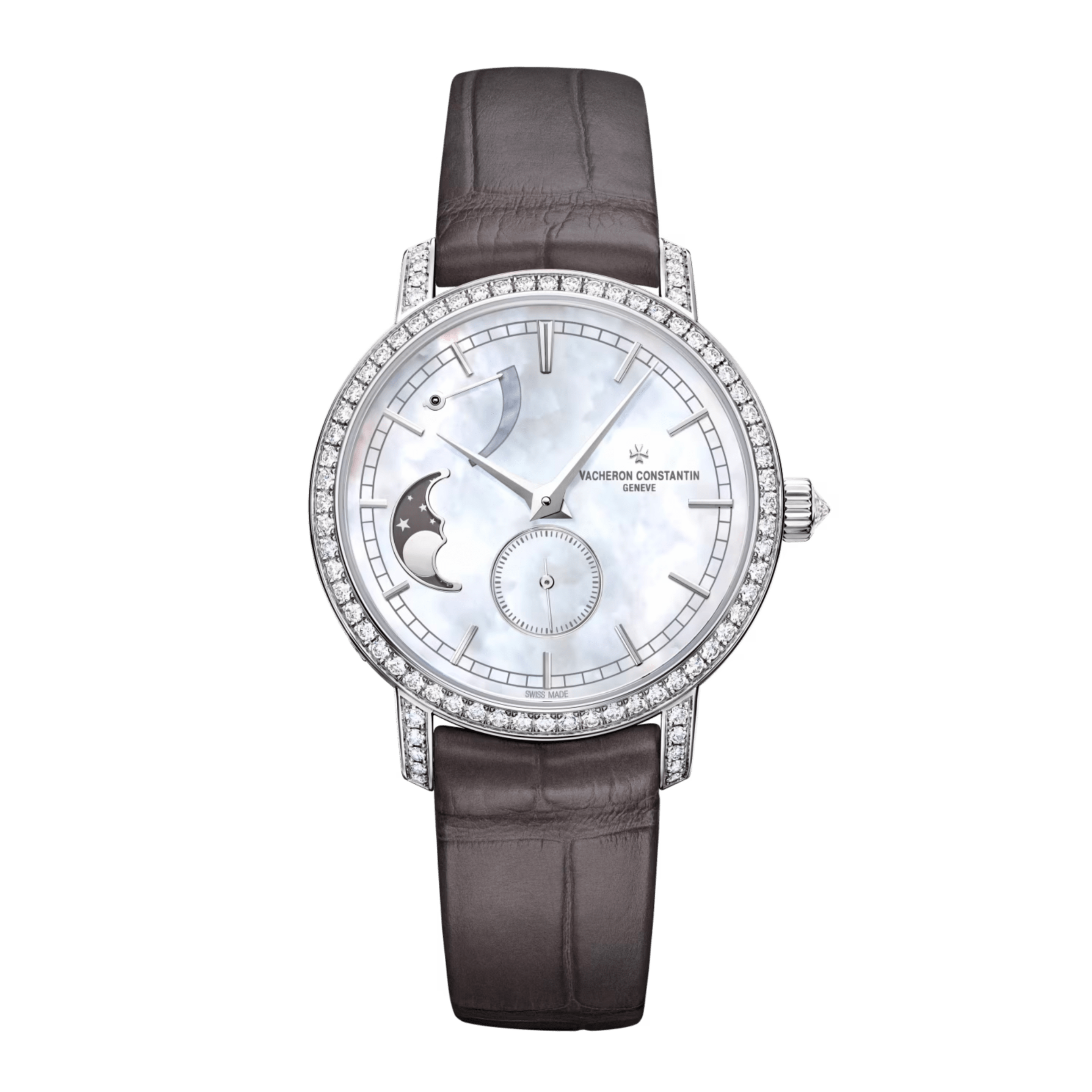 Traditionnelle Moonphase White Gold Diamond Mother of Pearl Dial 36mm Product Image