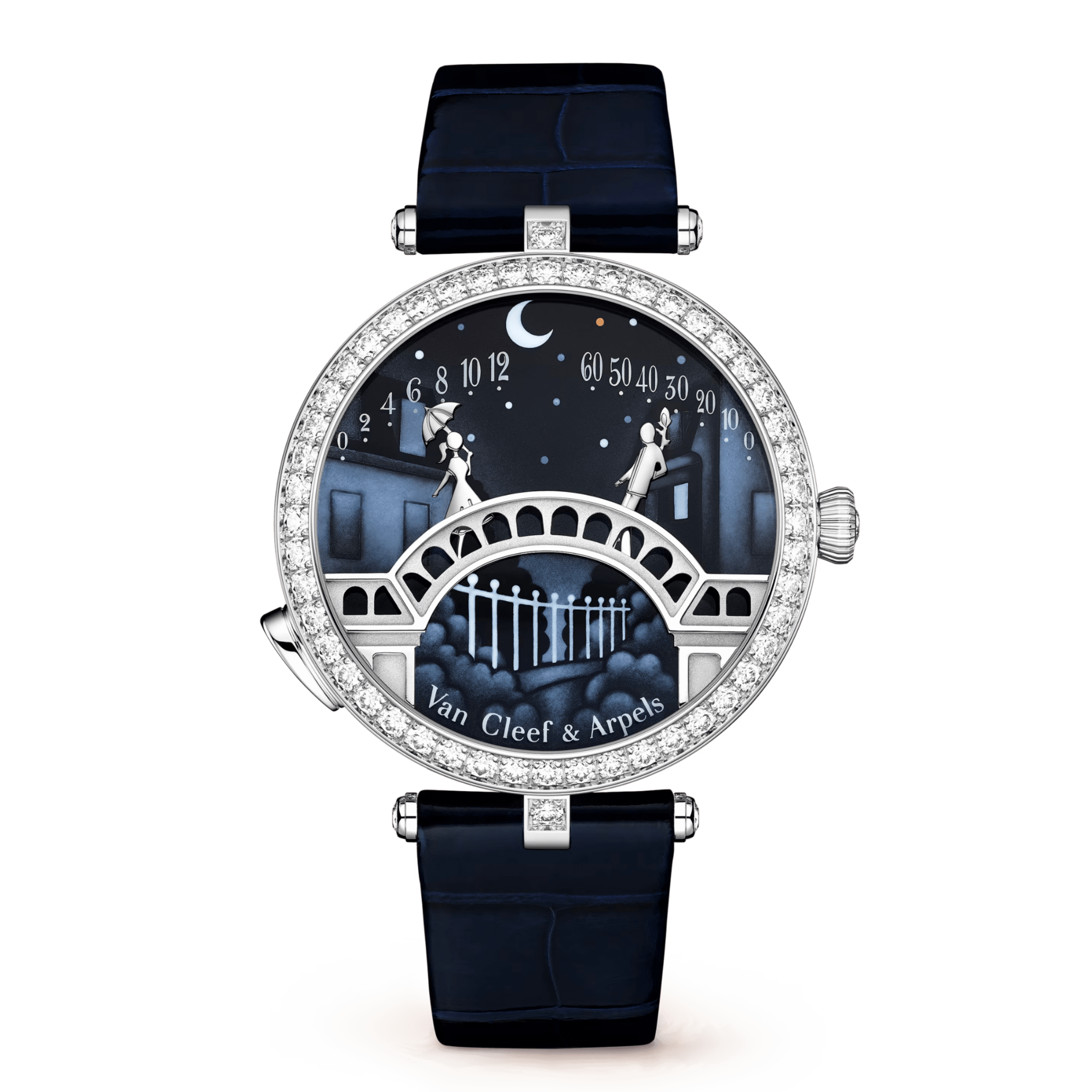 Lady Arpels Pont des Amoureux watch White Gold Diamond Enamel Dial 38mm Product Image