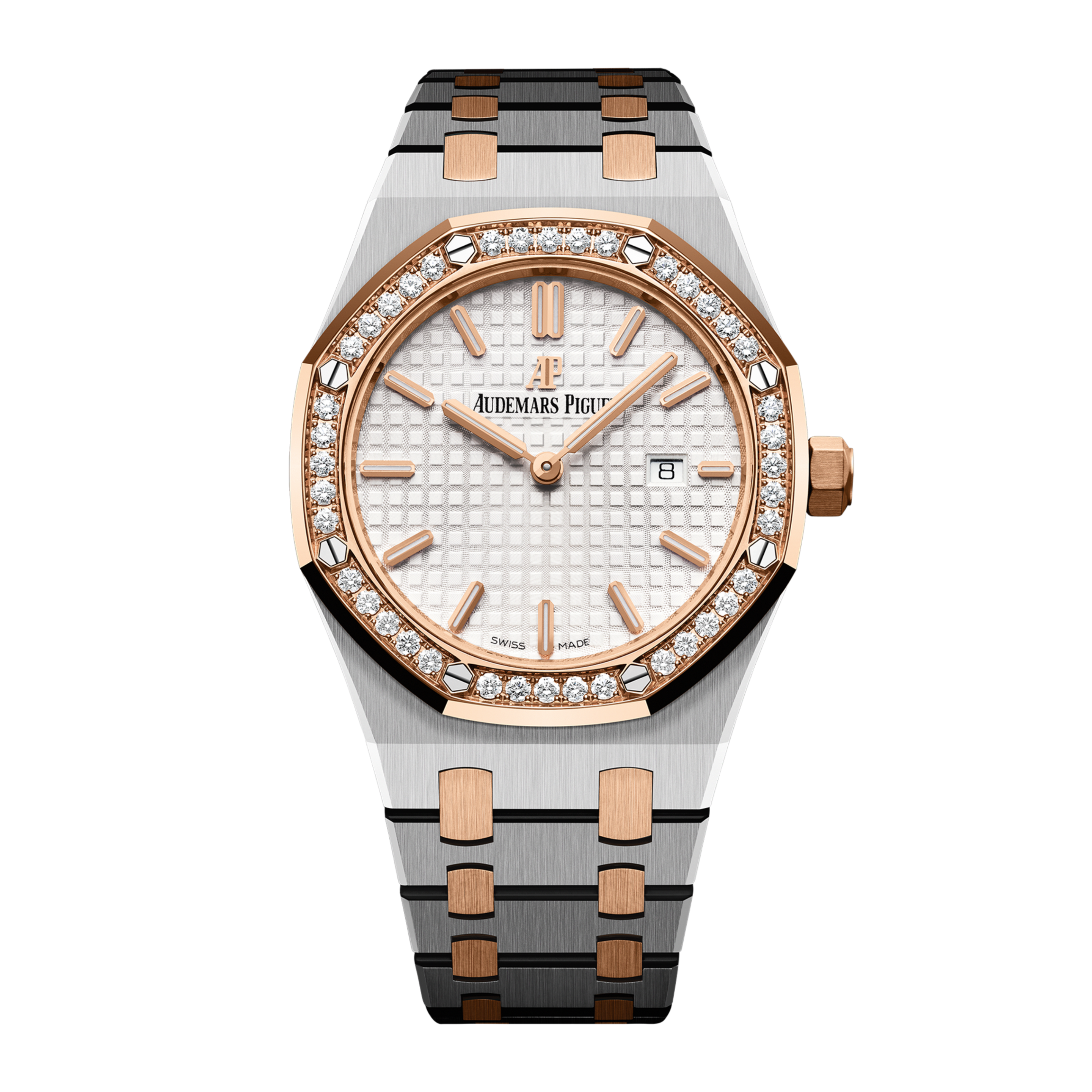 Royal Oak Rose Gold & Steel Diamond Silver Dial 33mm Product Image