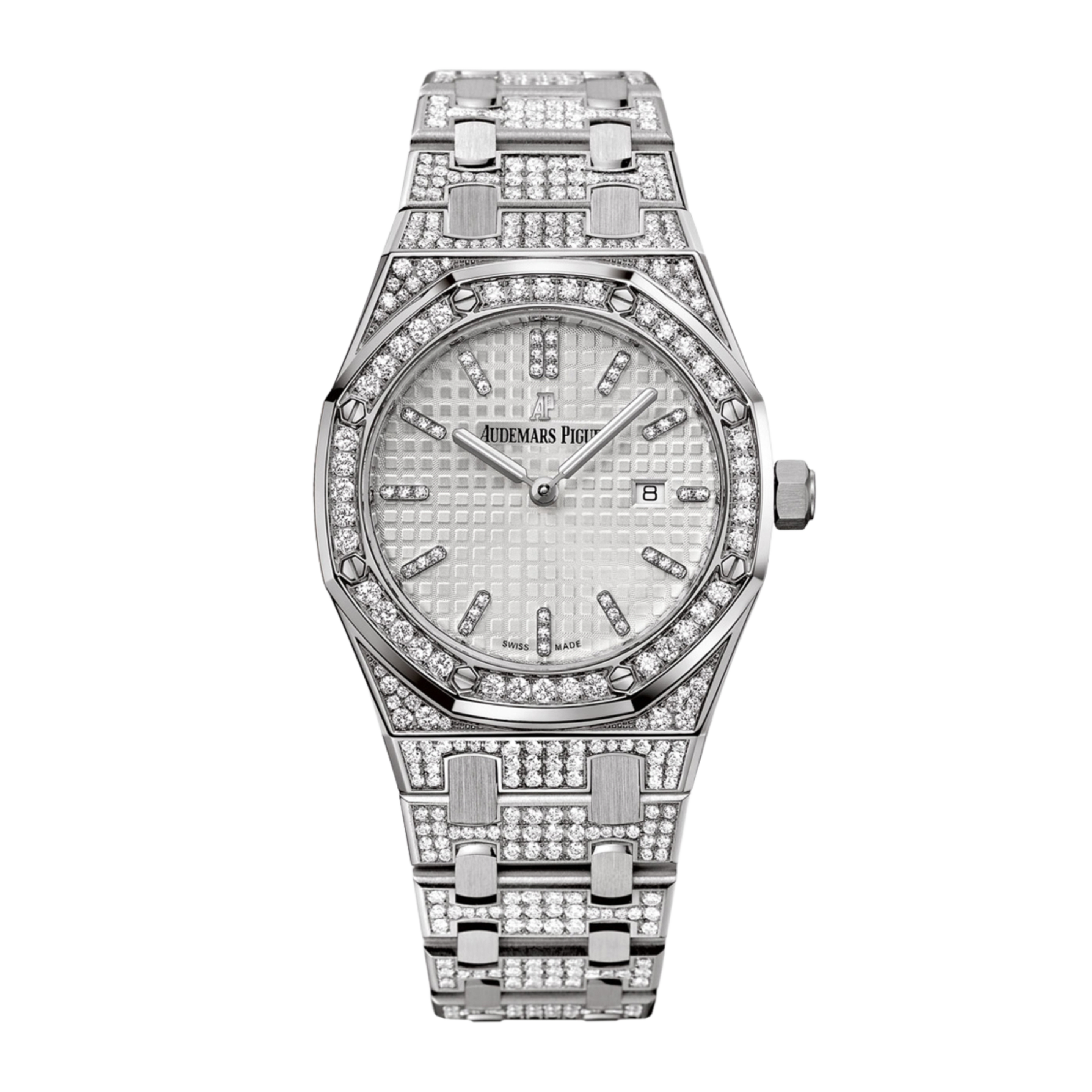 Audemars Piguet Royal Oak White Gold Diamond Silver Dial 33mm