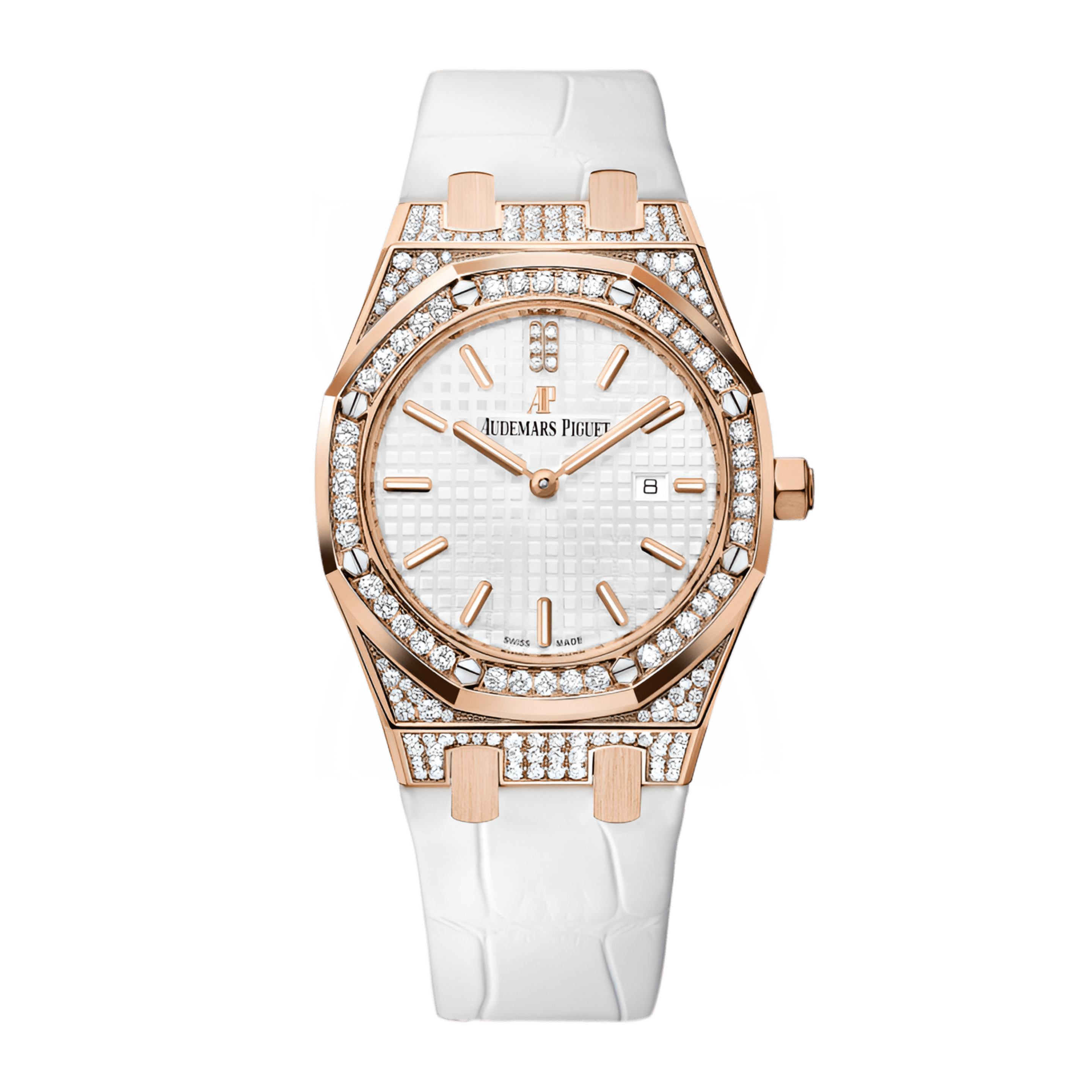 Audemars Piguet Royal Oak Rose Gold Diamond Silver Dial 33mm