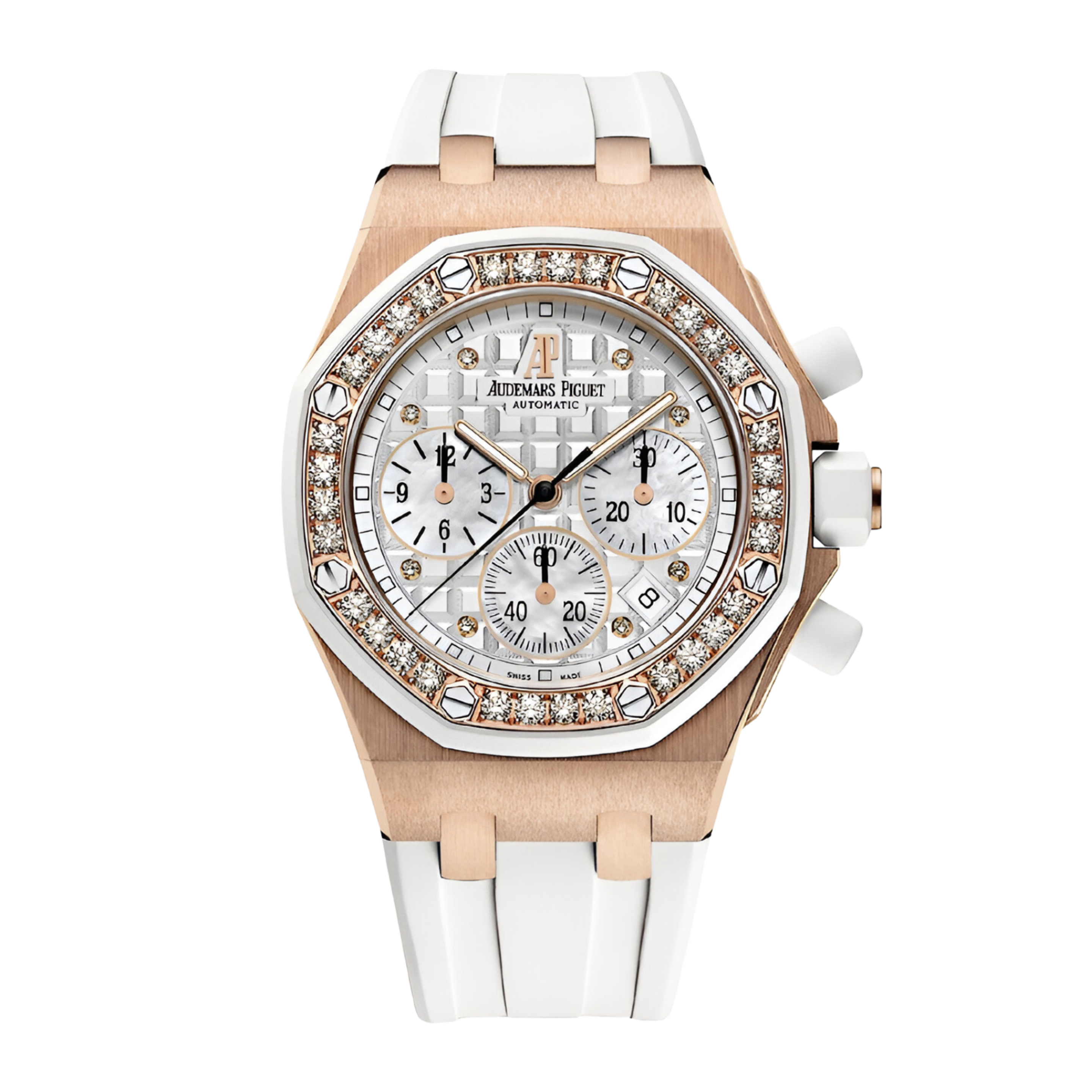 Royal Oak Offshore Lady Chronograph Rose Gold Diamond White Dial 37mm Product Image