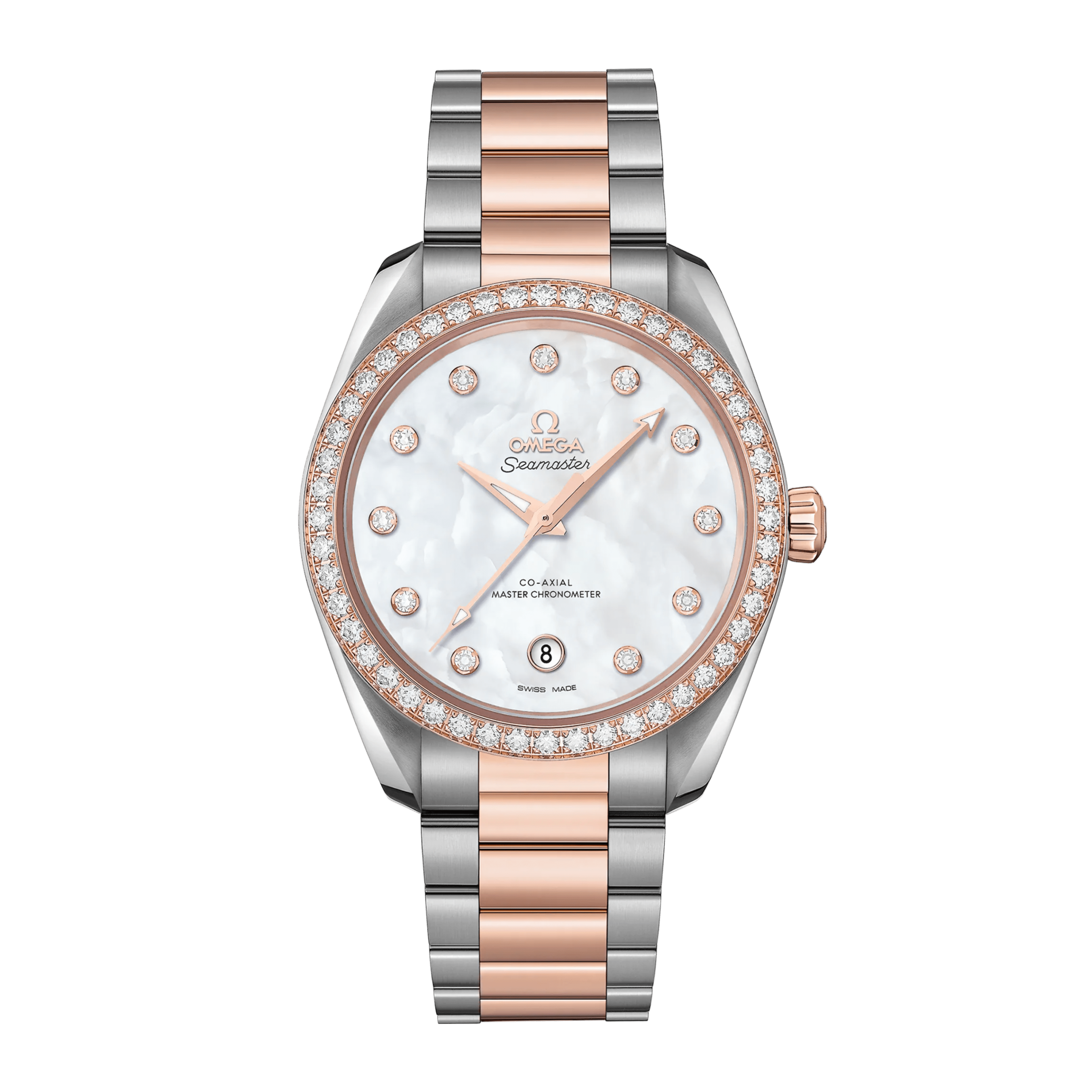 Aqua Terra Rose Gold & Steel Diamond Mother of Pearl Dial 38mm Product Image