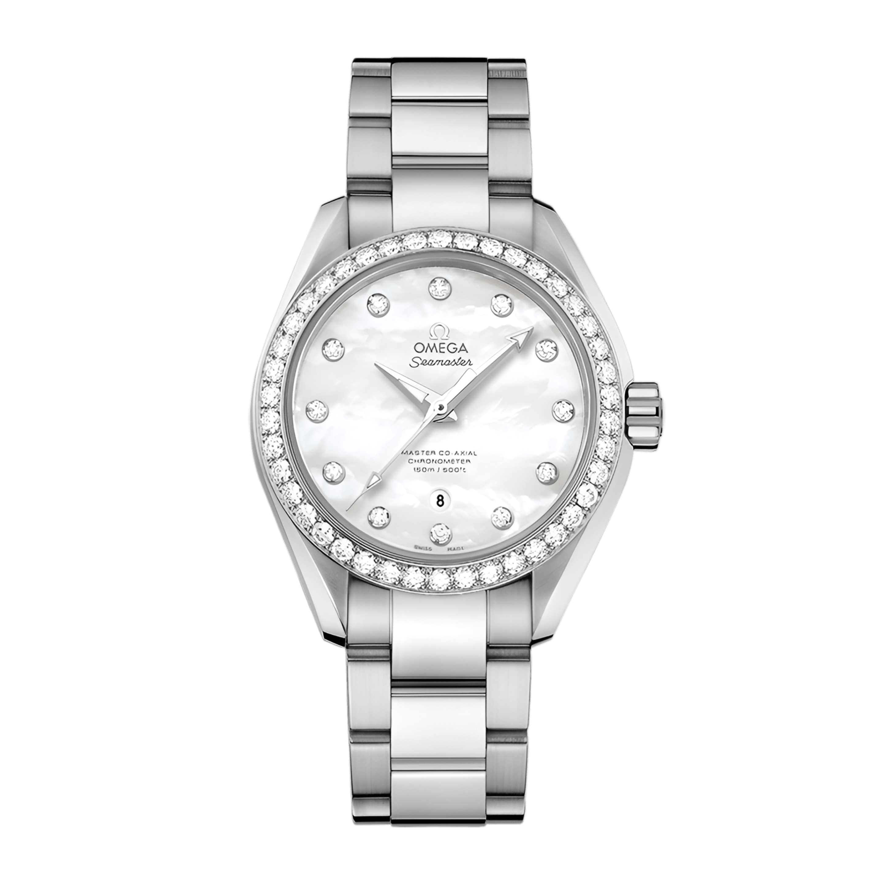 Aqua Terra Steel Diamond Mother of Pearl White Dial 34mm Product Image