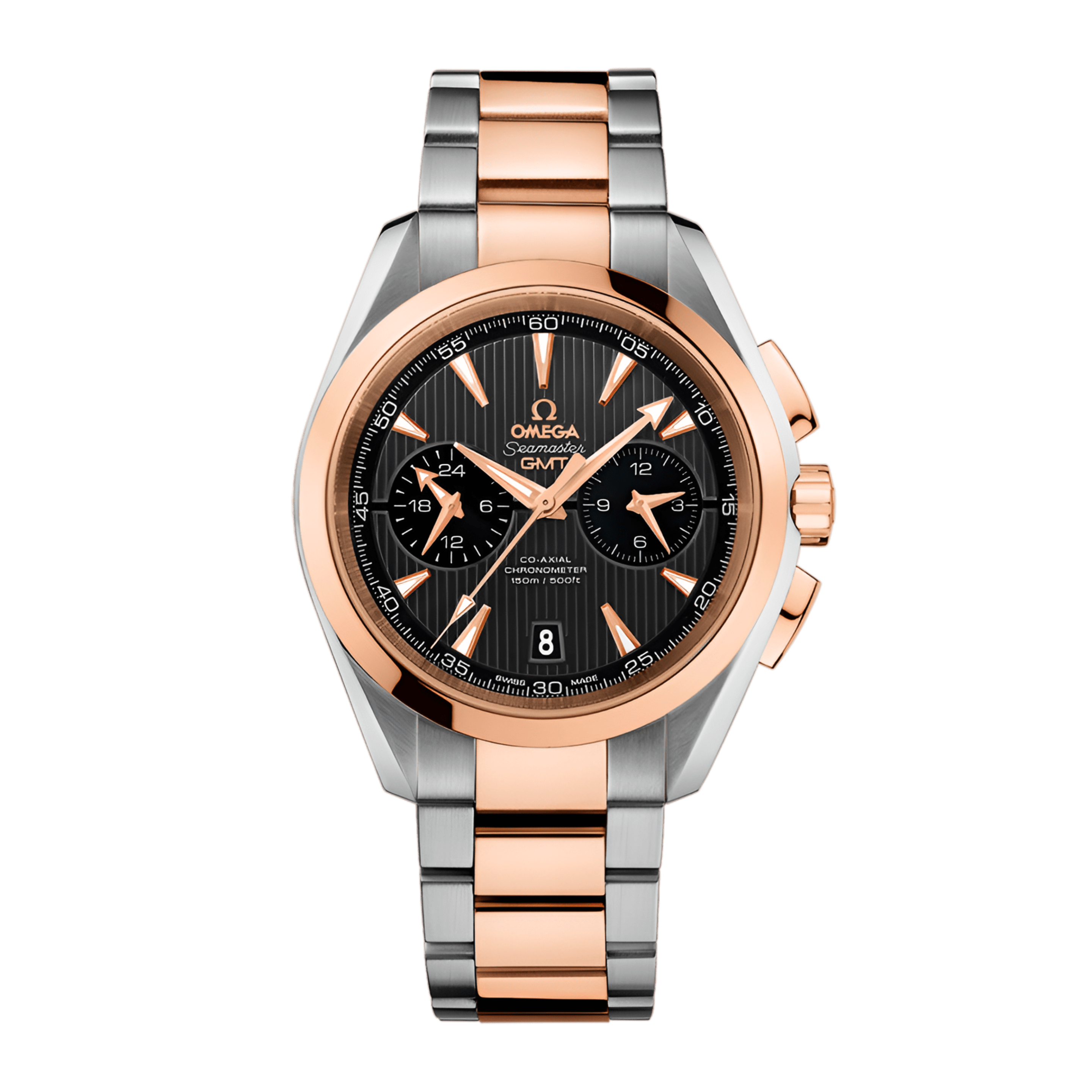 Aqua Terra GMT Chronograph Rose Gold & Steel Grey Dial 43mm Product Image