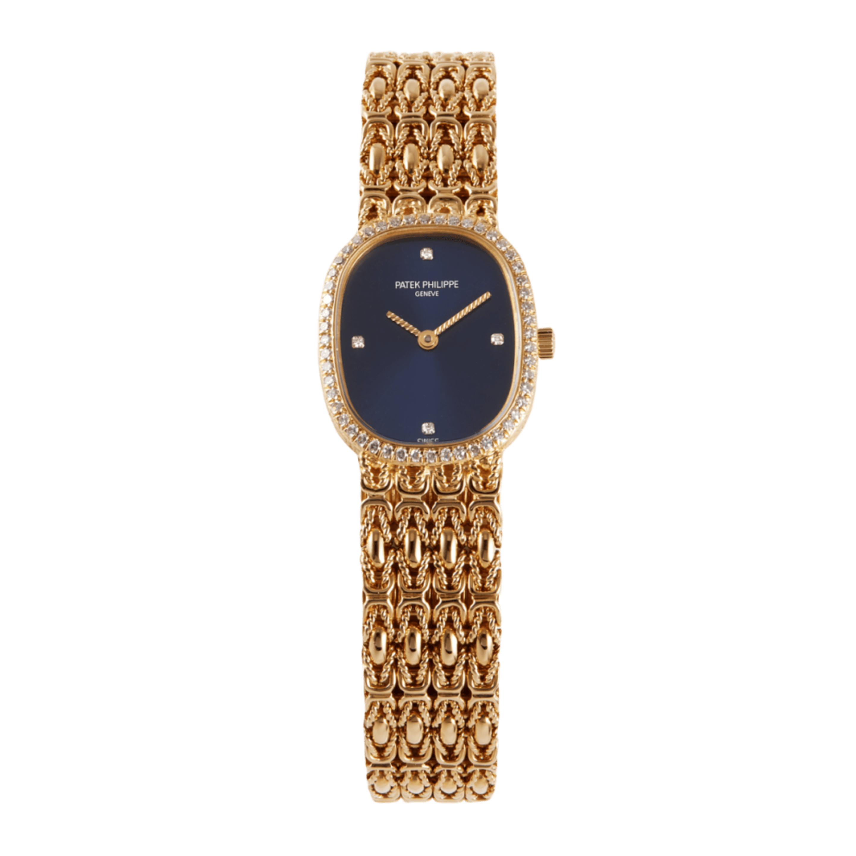 Golden Ellipse Yellow Gold Diamond Blue Dial 20mm Product Image