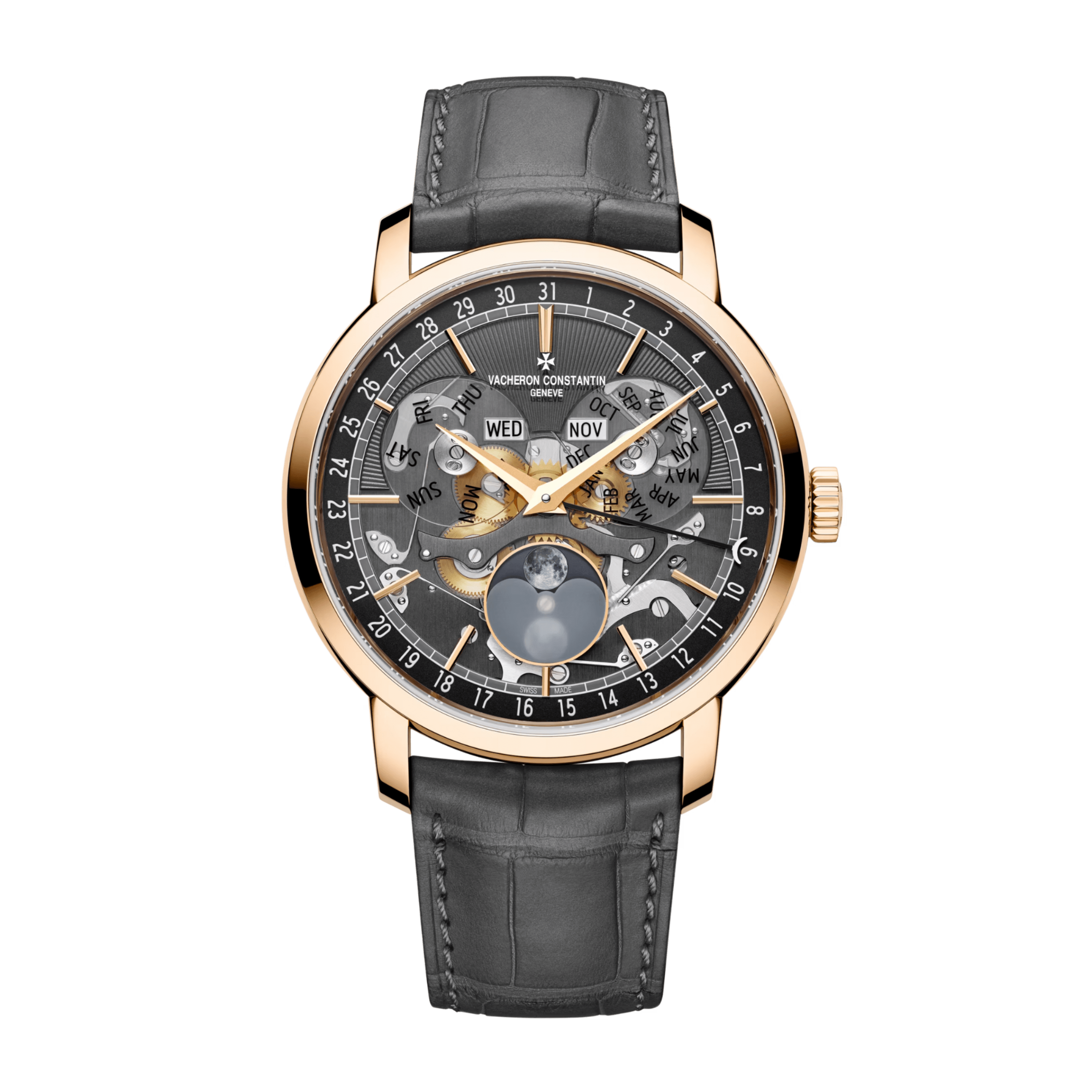 Traditionnelle Complete Calendar Openface Rose Gold 41mm Product Image