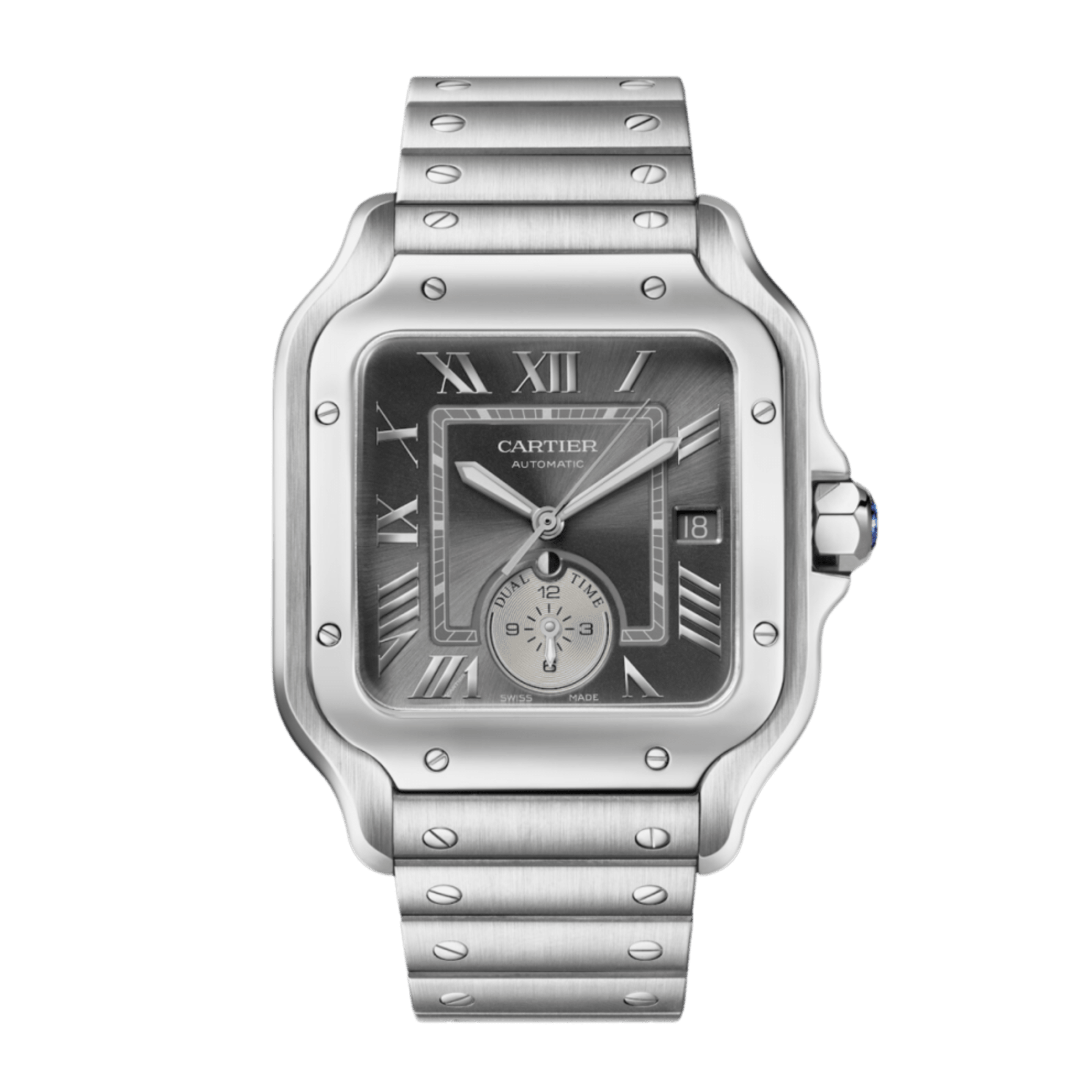 Santos de Cartier Dual Time Steel Grey Dial 40mm Product Image