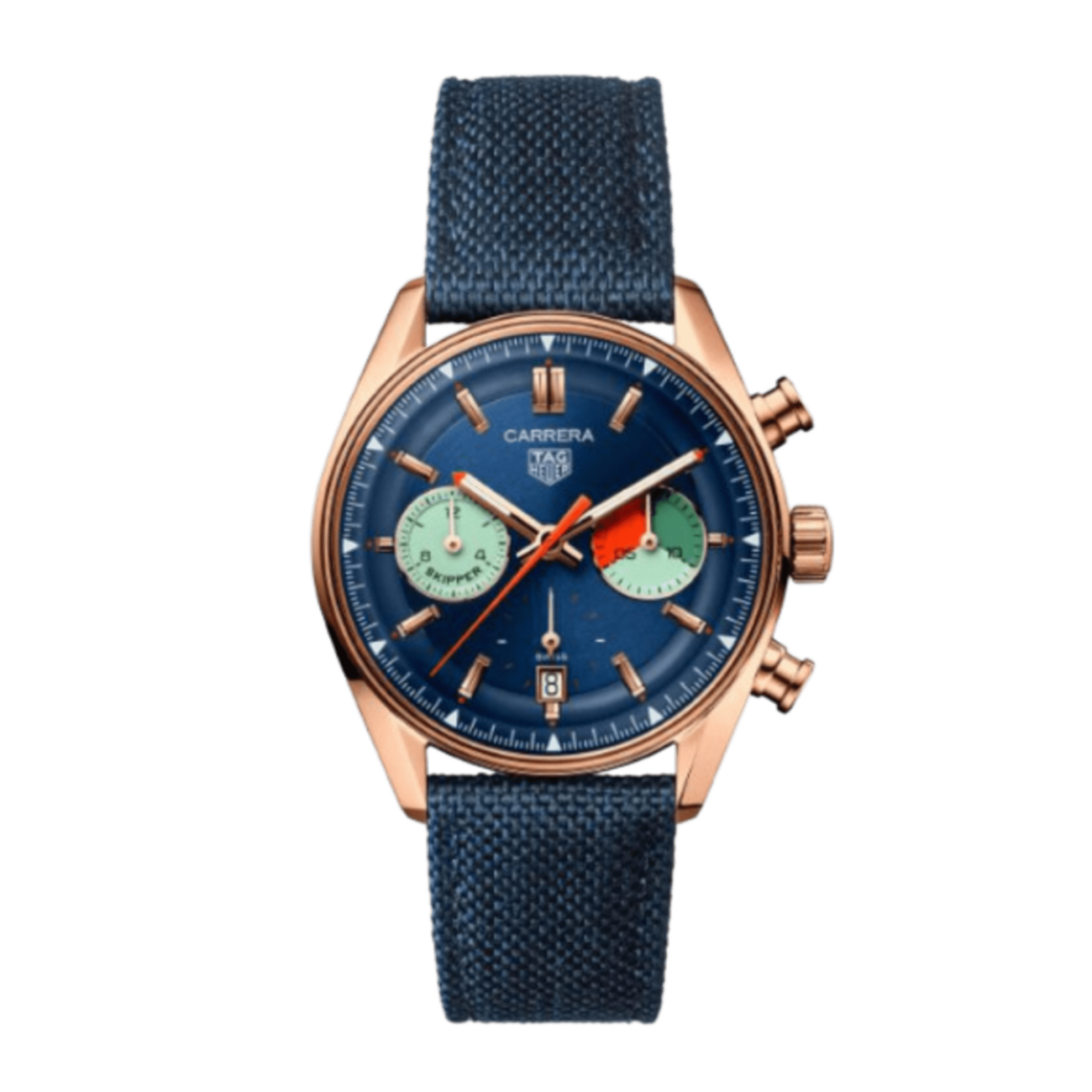 Carrera Chronograph Skipper Rose Gold Blue Dial 39mm Product Image