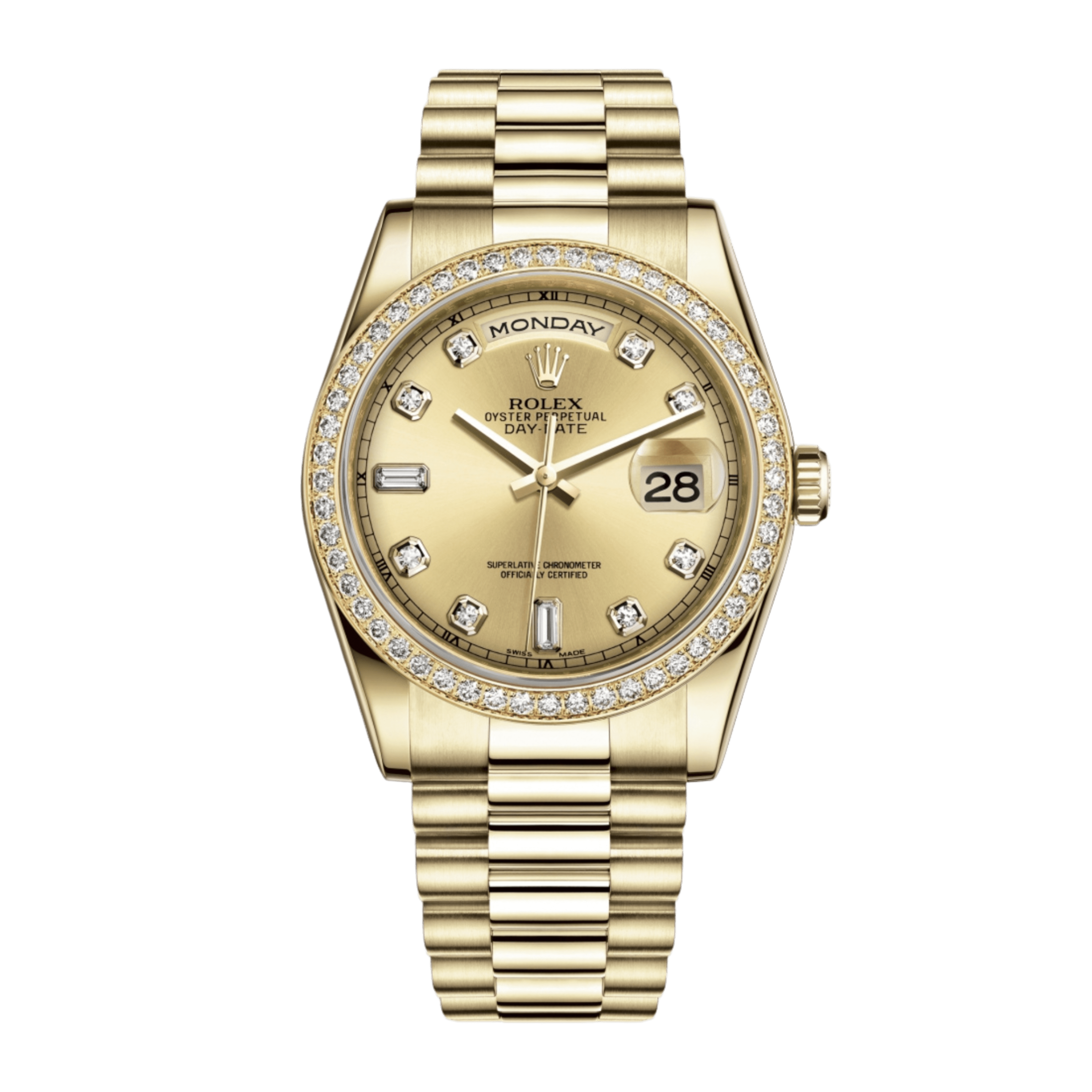 Day-Date Yellow Gold Diamond Champagne Dial 36mm Product Image