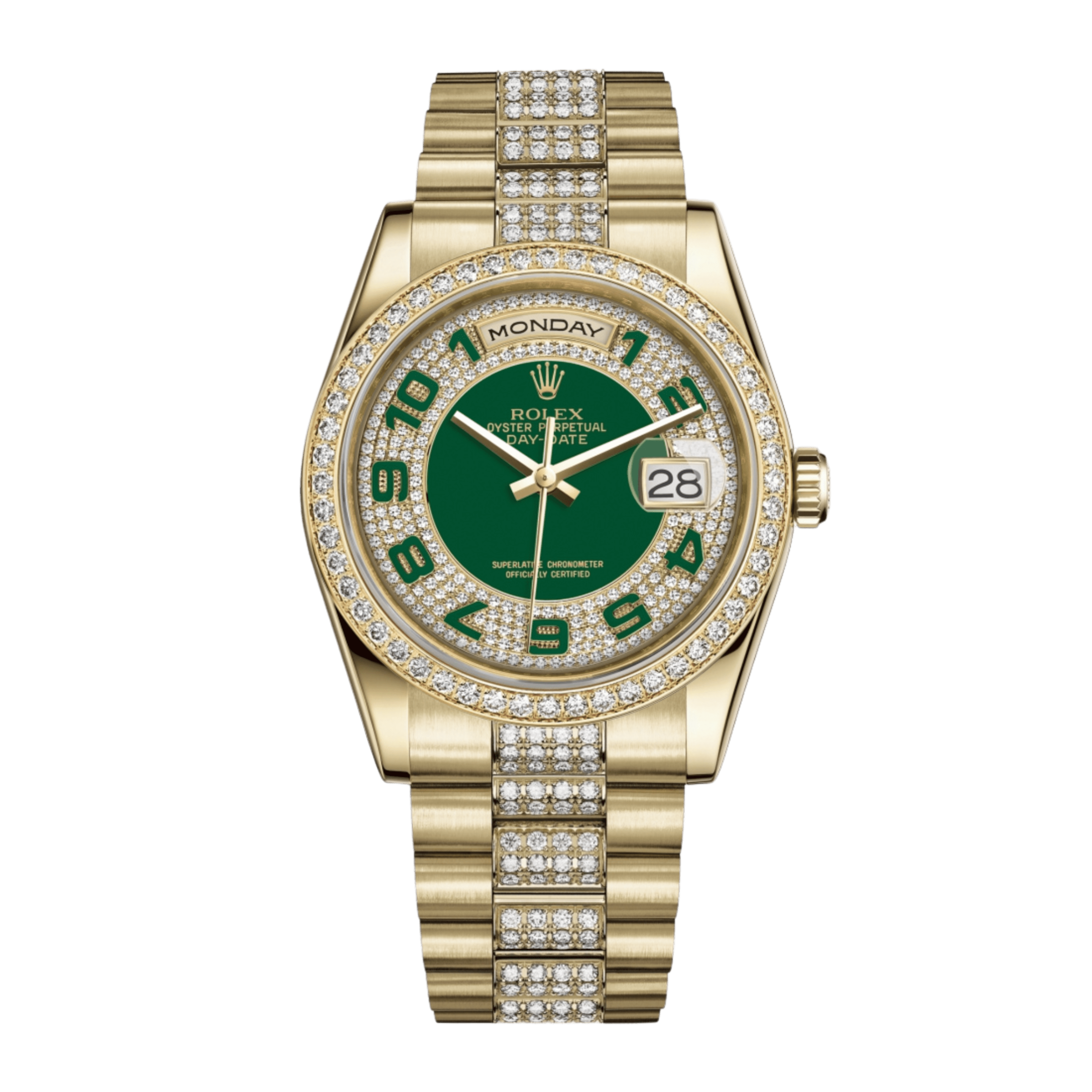 Day-Date 36 Yellow Gold Diamond Green Pave Dial 36mm Product Image