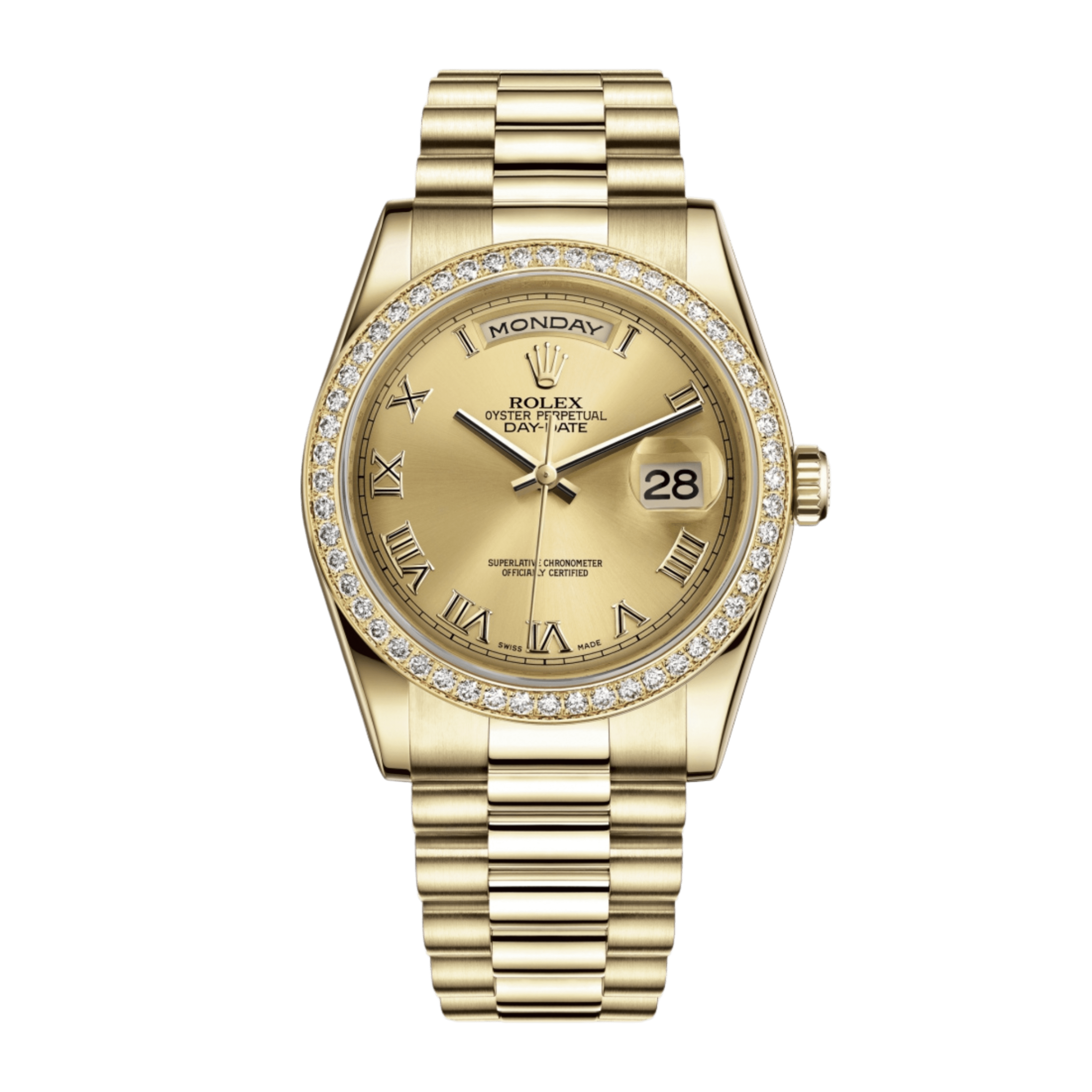 Day-Date 36 Yellow Gold Diamond Champagne Dial 36mm Product Image