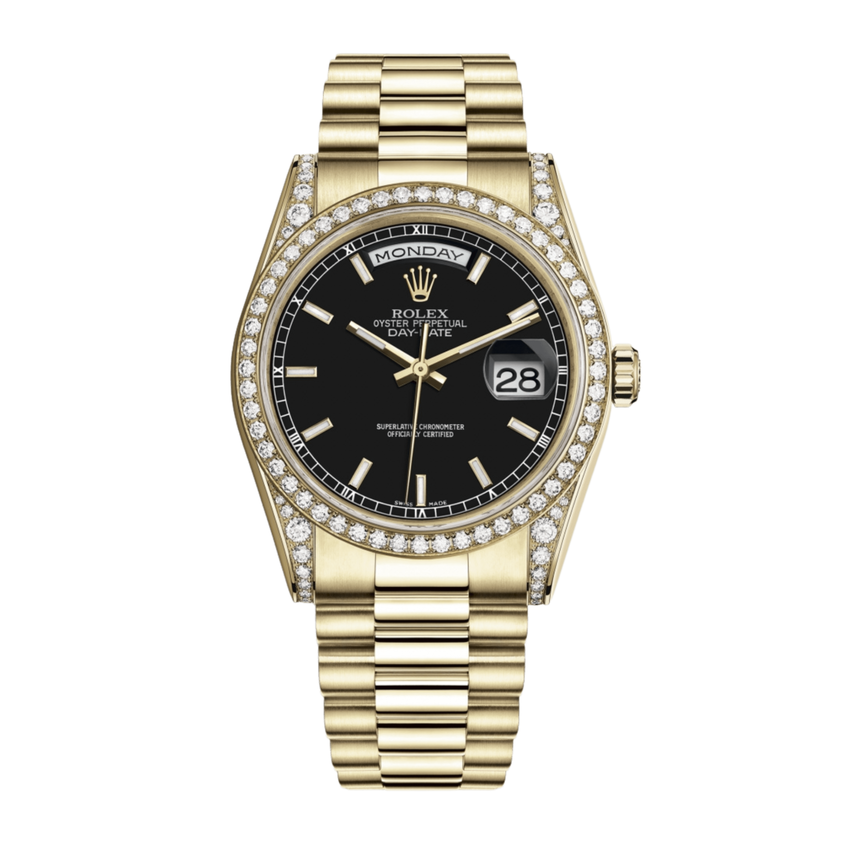 Day-Date 36 Yellow Gold Diamond Black Dial 36mm Product Image
